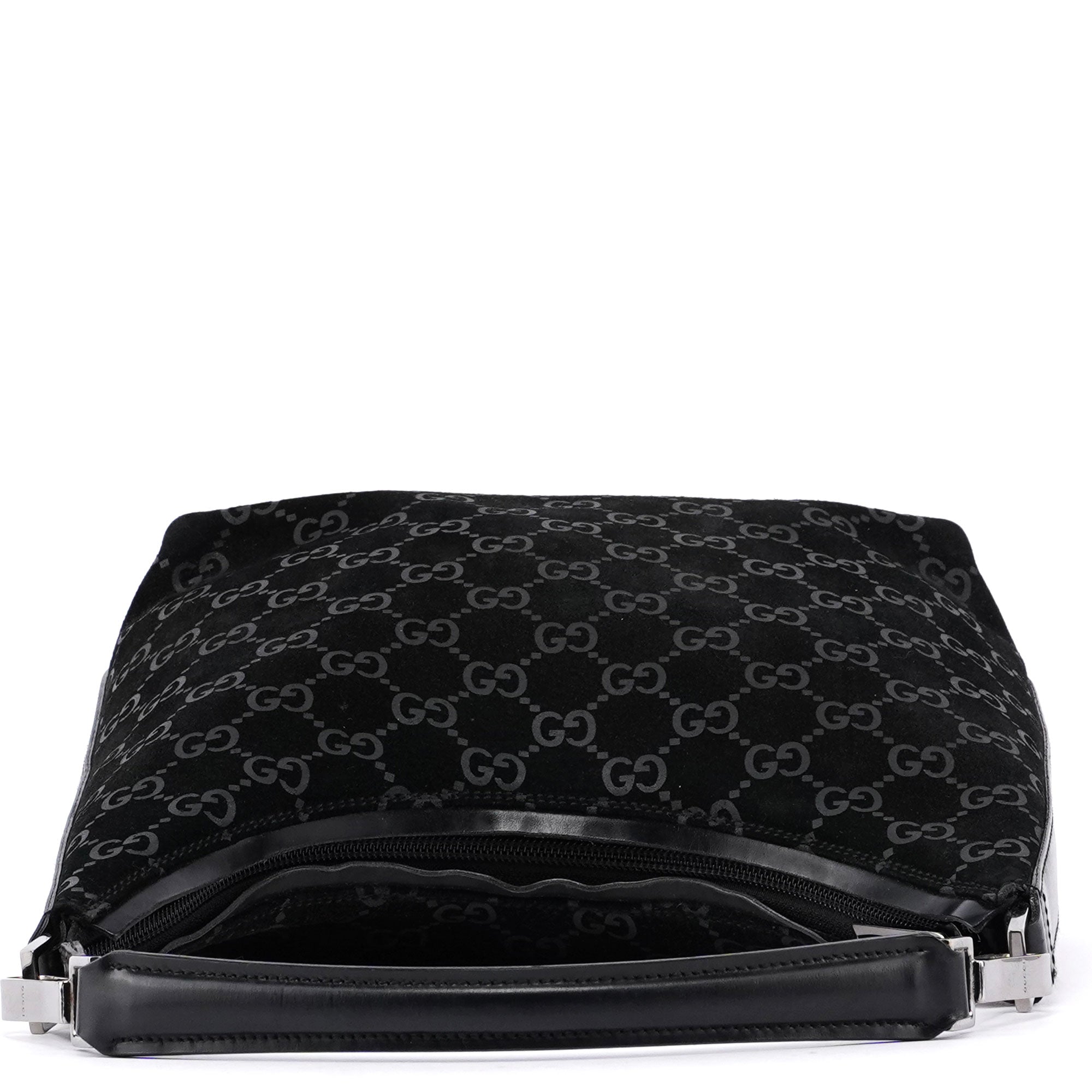 Black Suede GG Shoulder Bag