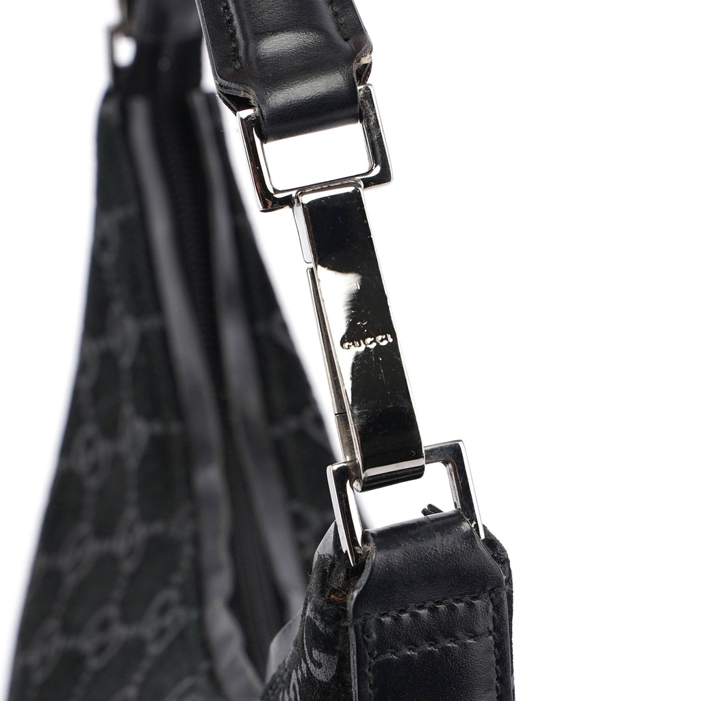 Black Suede GG Shoulder Bag