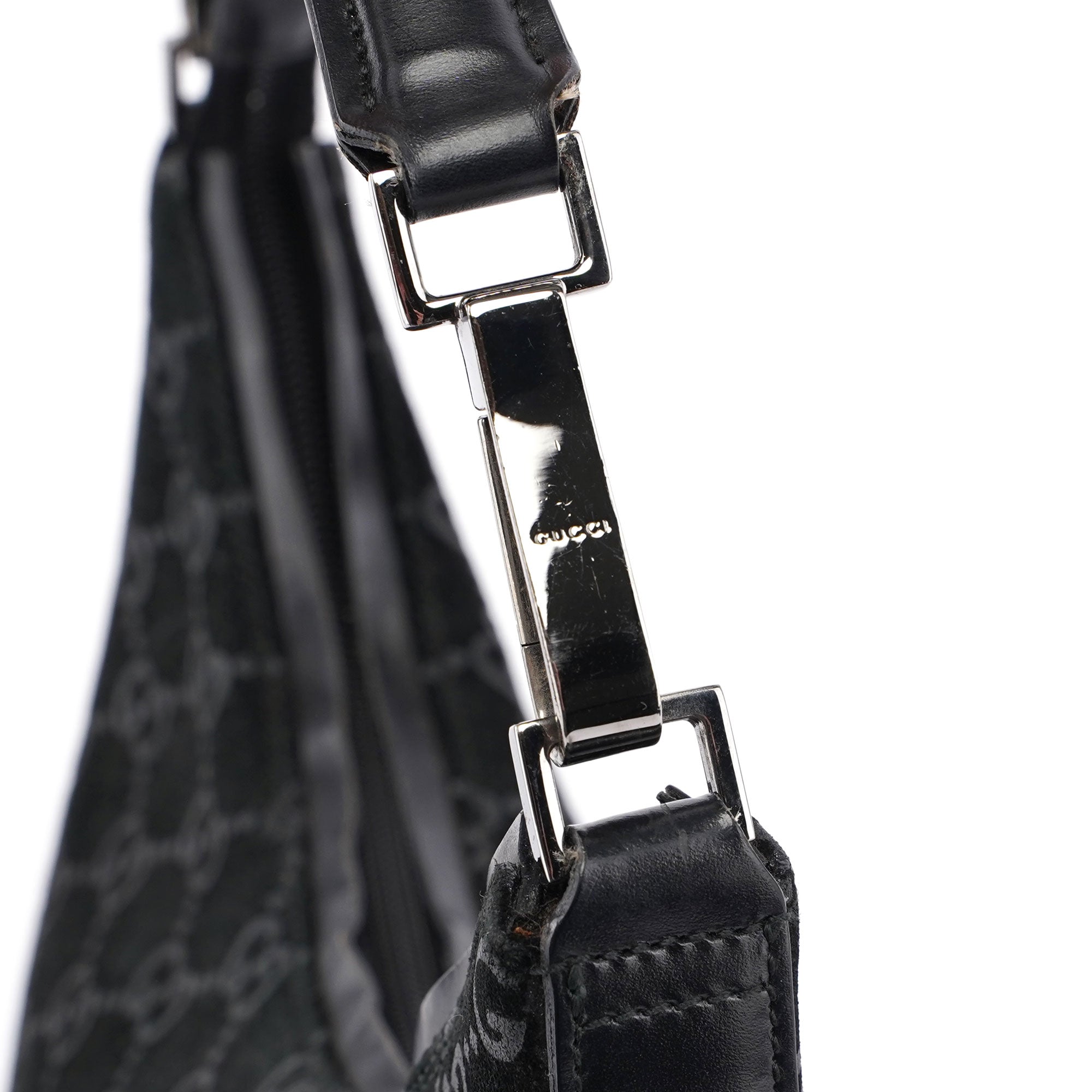 Black Suede GG Shoulder Bag