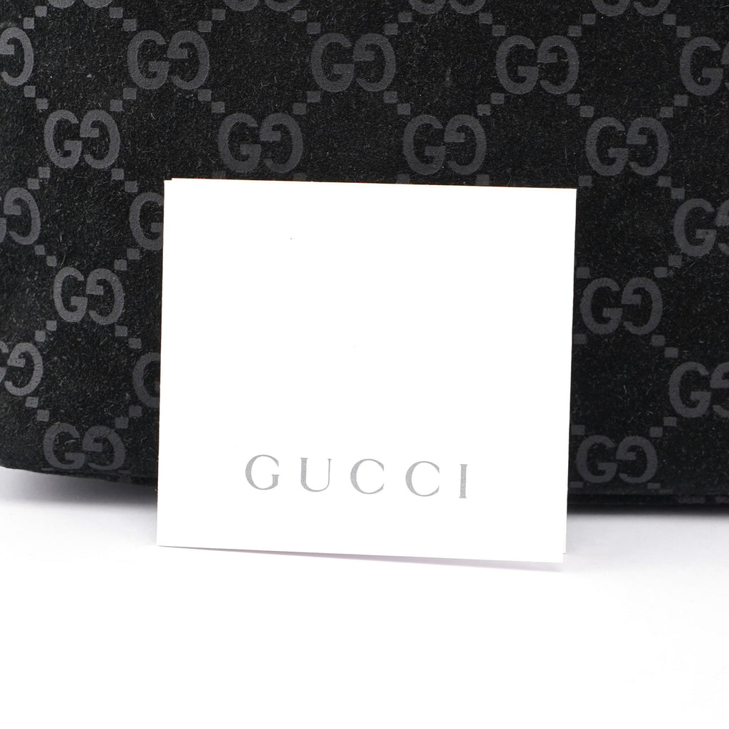 Black Suede GG Shoulder Bag