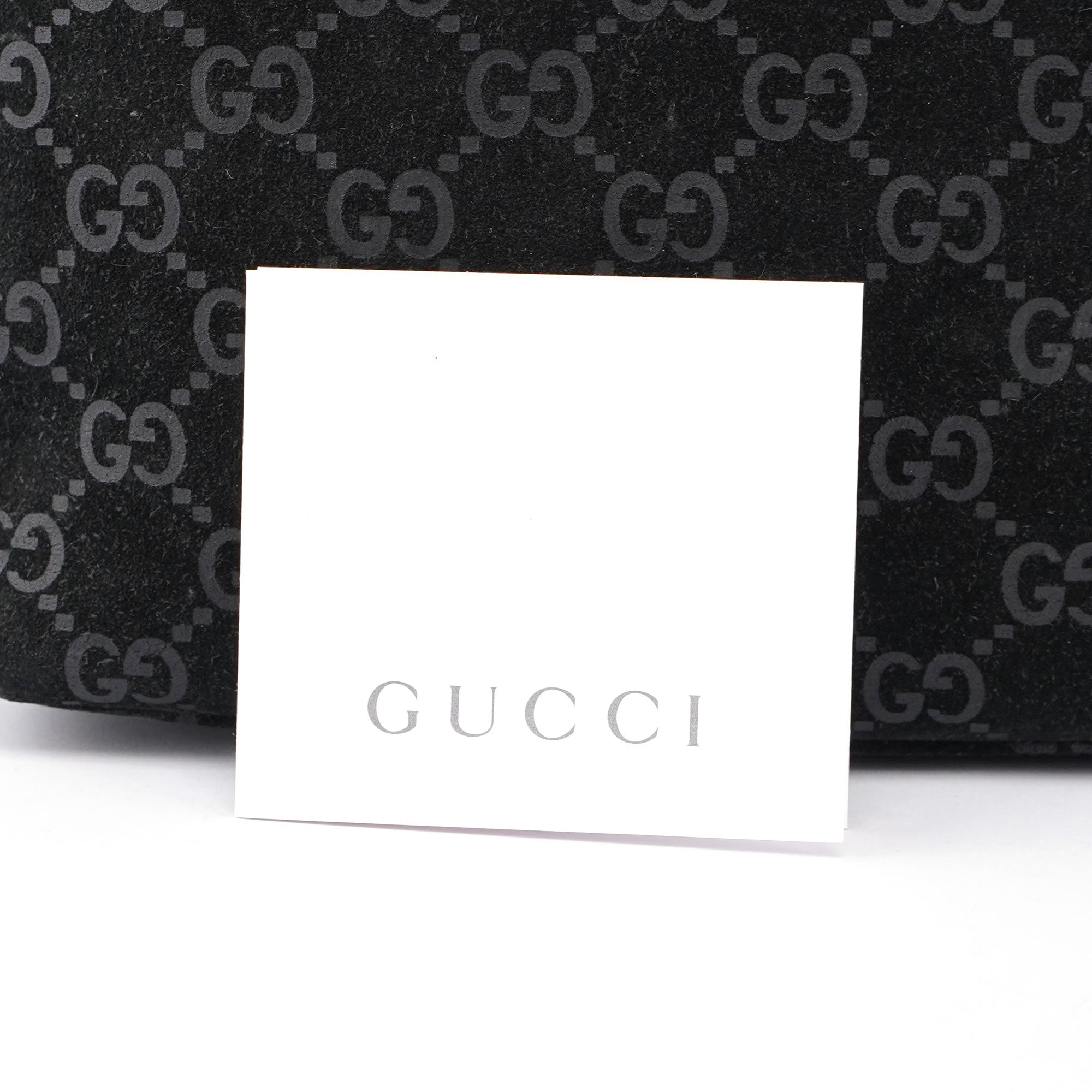 Black Suede GG Shoulder Bag