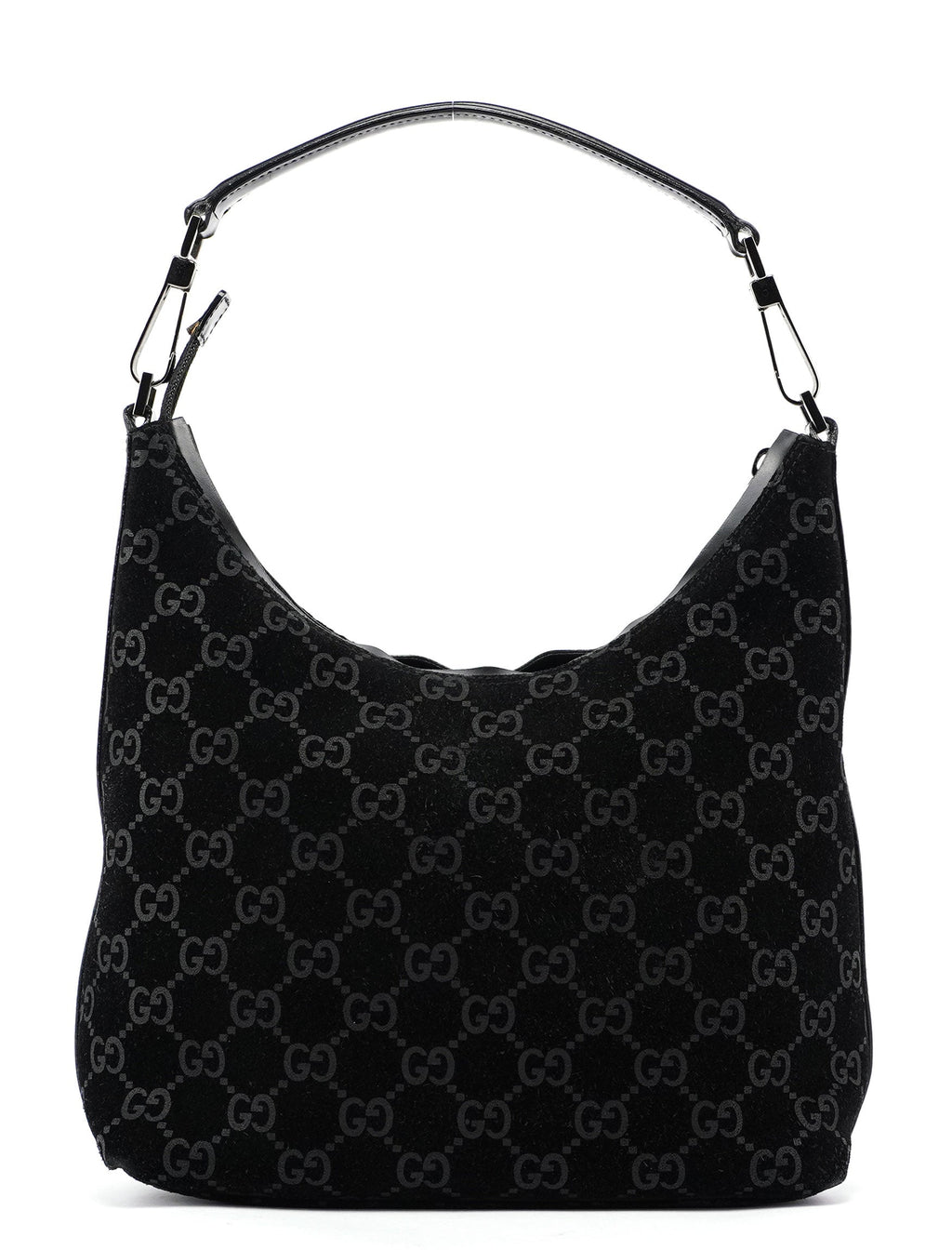 Black Suede GG Shoulder Bag