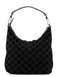 Black Suede GG Shoulder Bag
