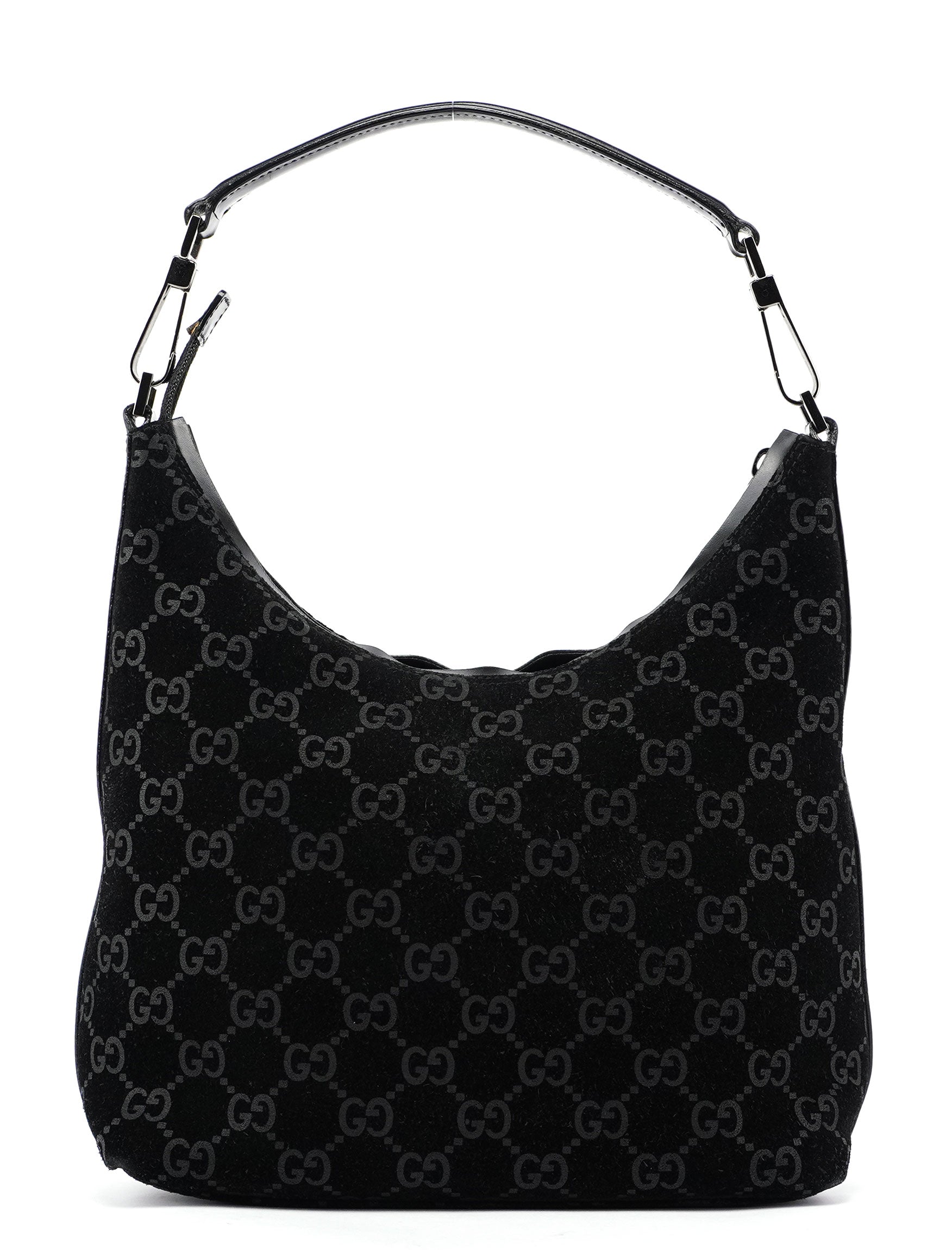 Black Suede GG Shoulder Bag