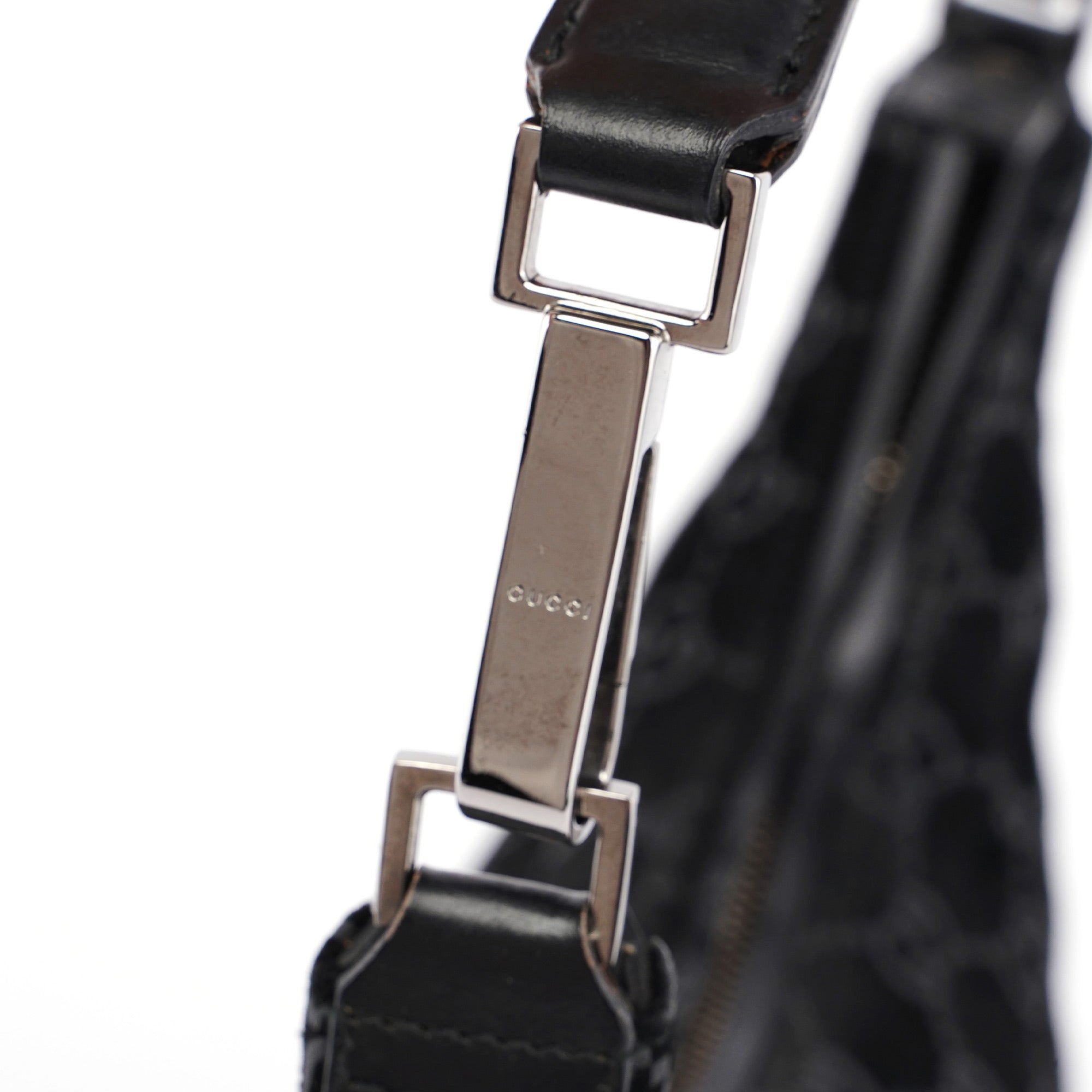 Black Suede GG Shoulder Bag