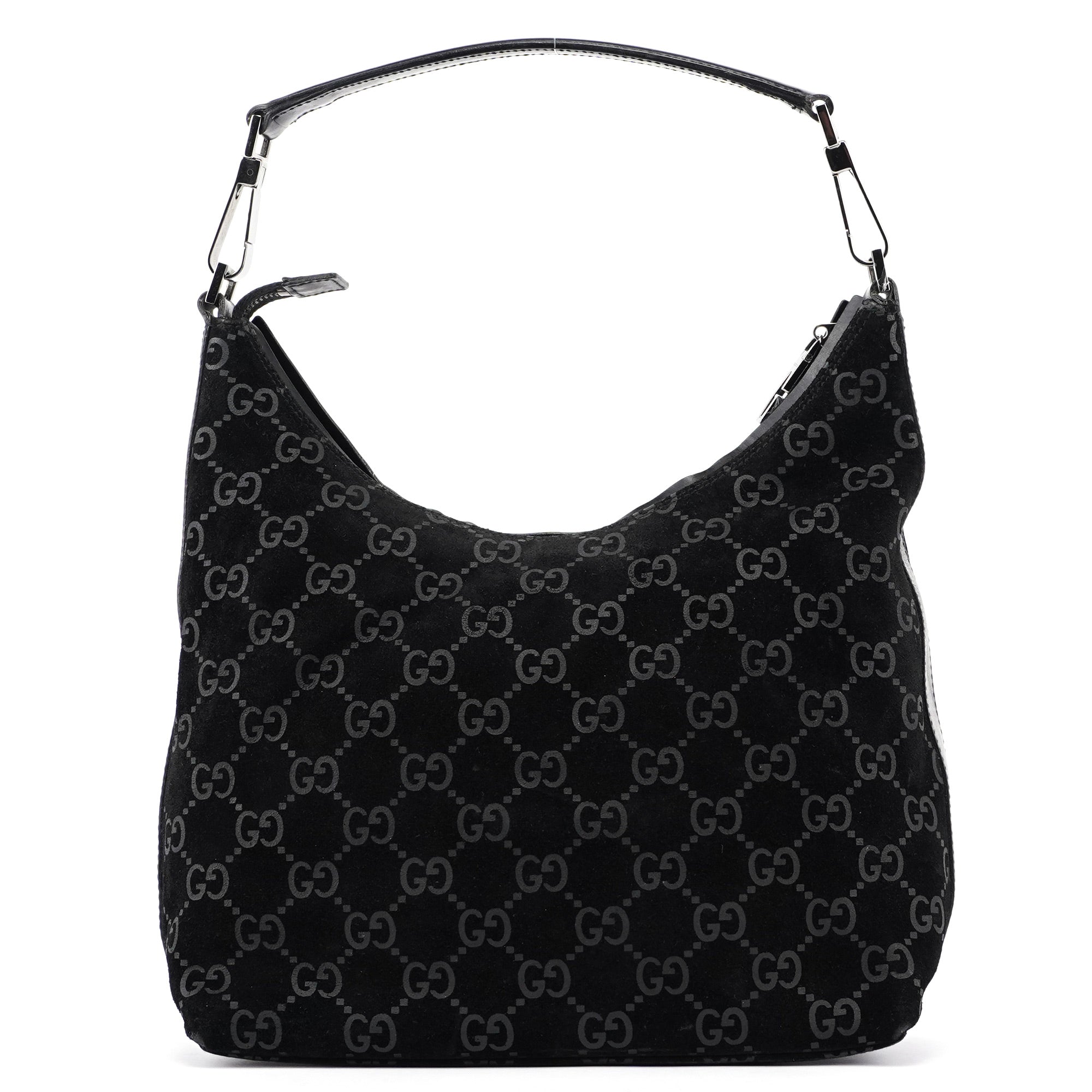 Black Suede GG Shoulder Bag