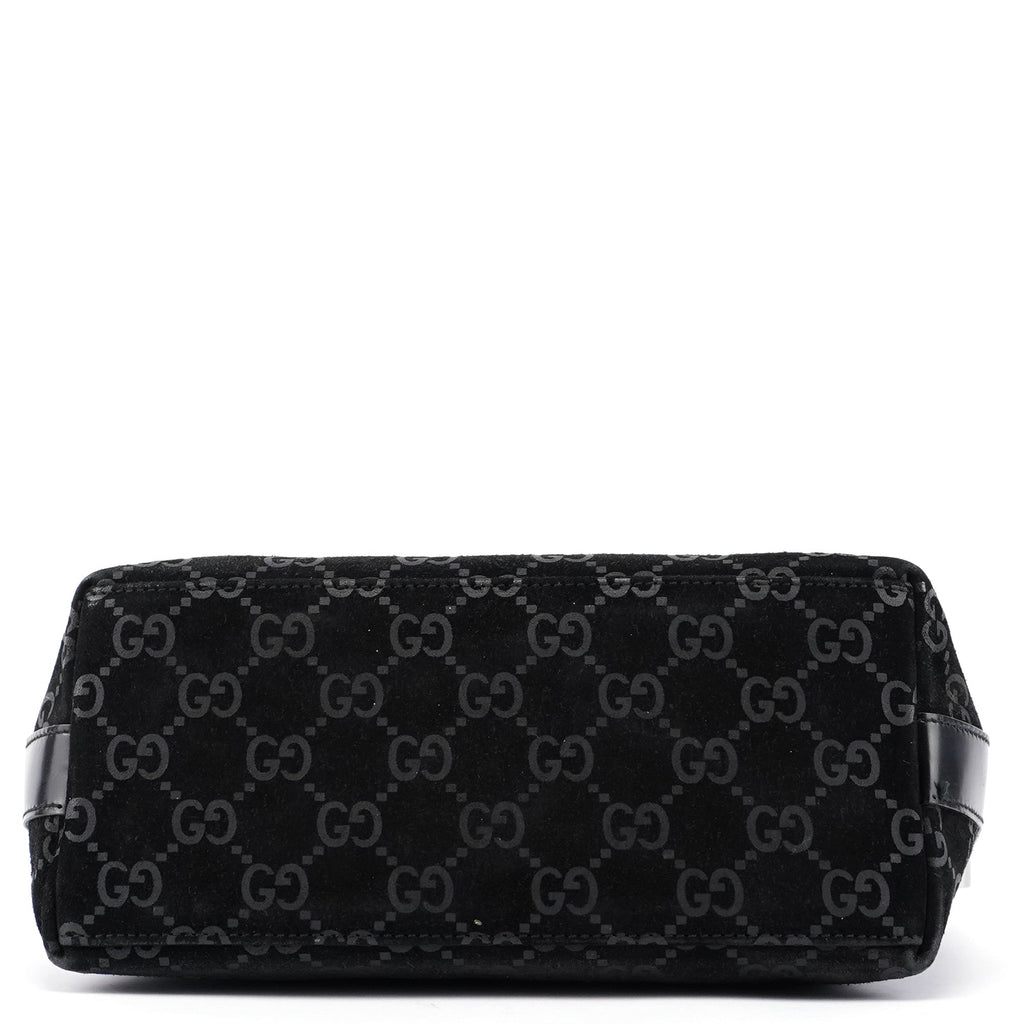 Black Suede GG Shoulder Bag