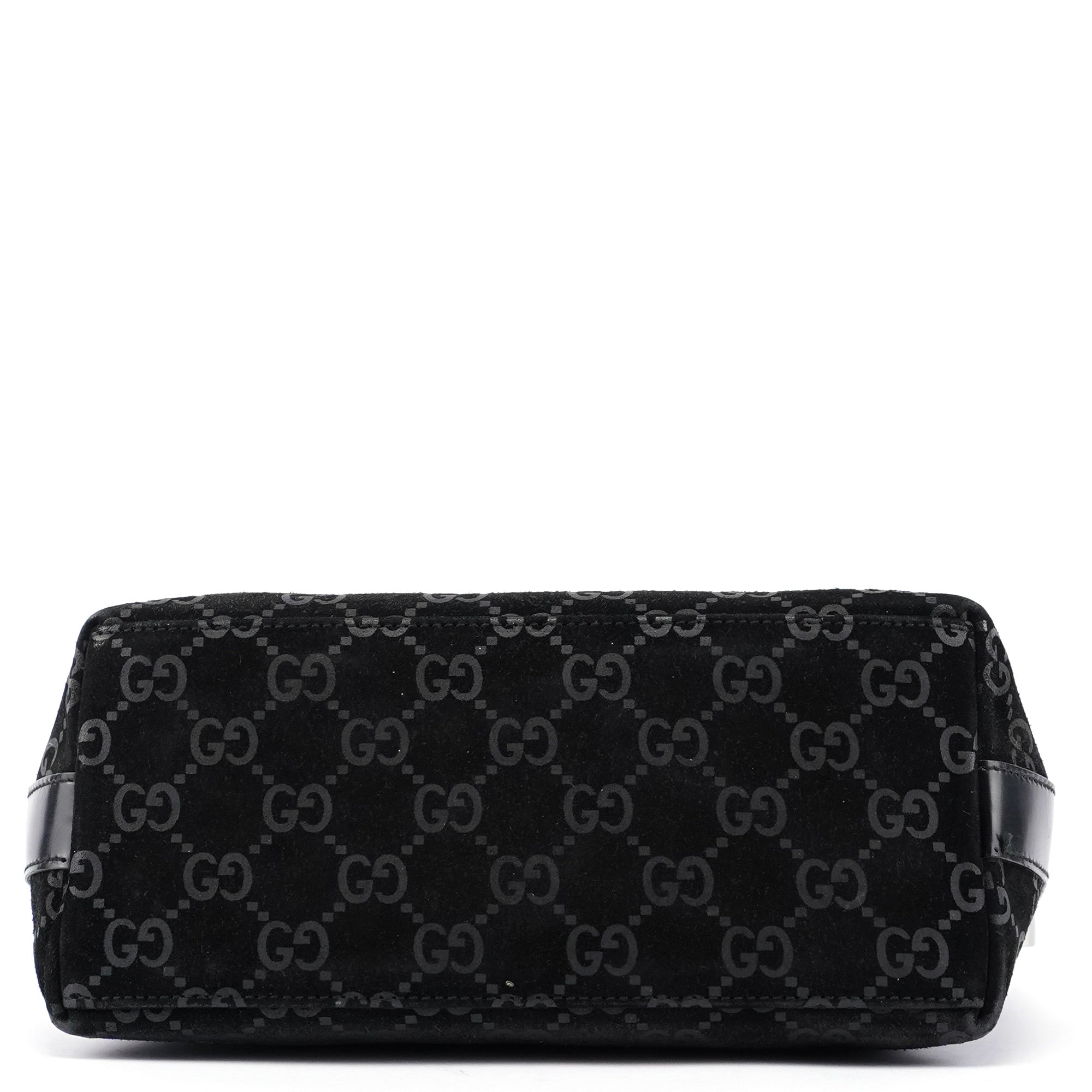 Black Suede GG Shoulder Bag