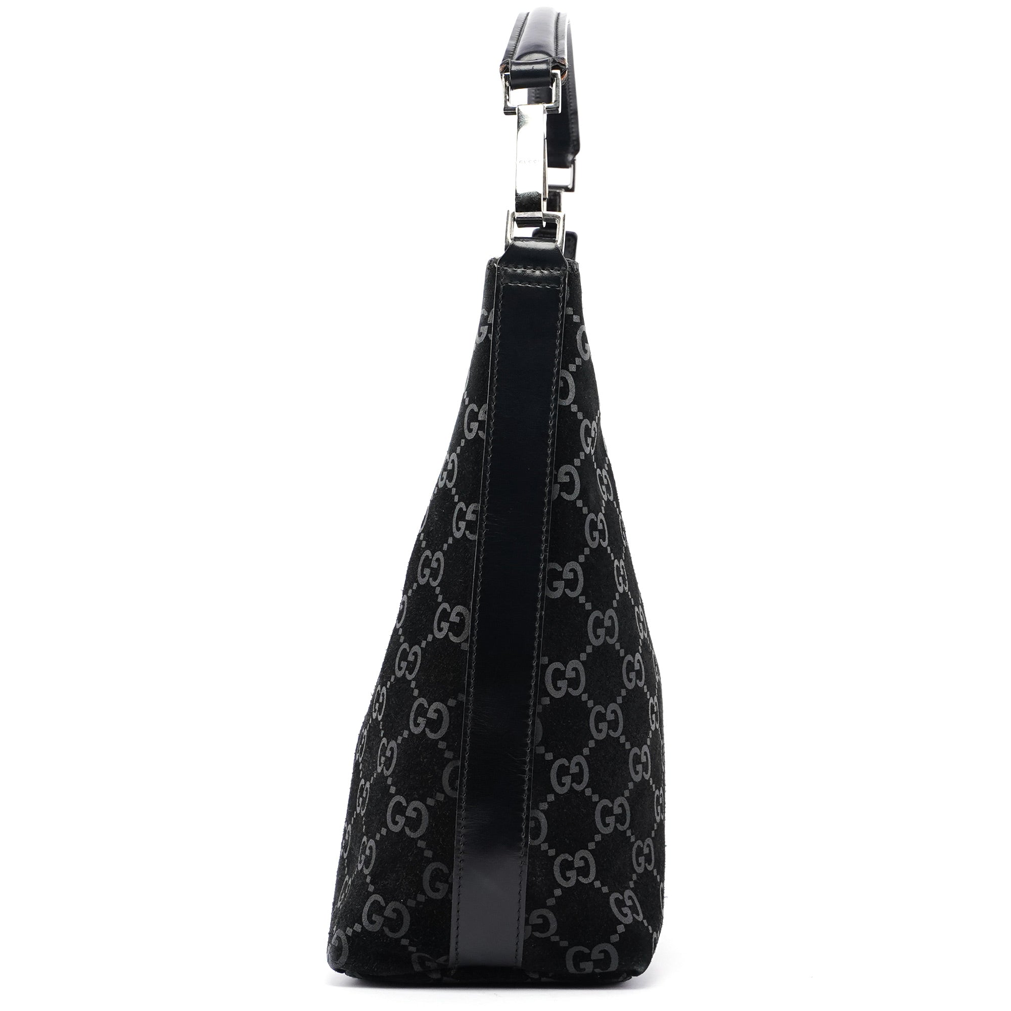 Black Suede GG Shoulder Bag