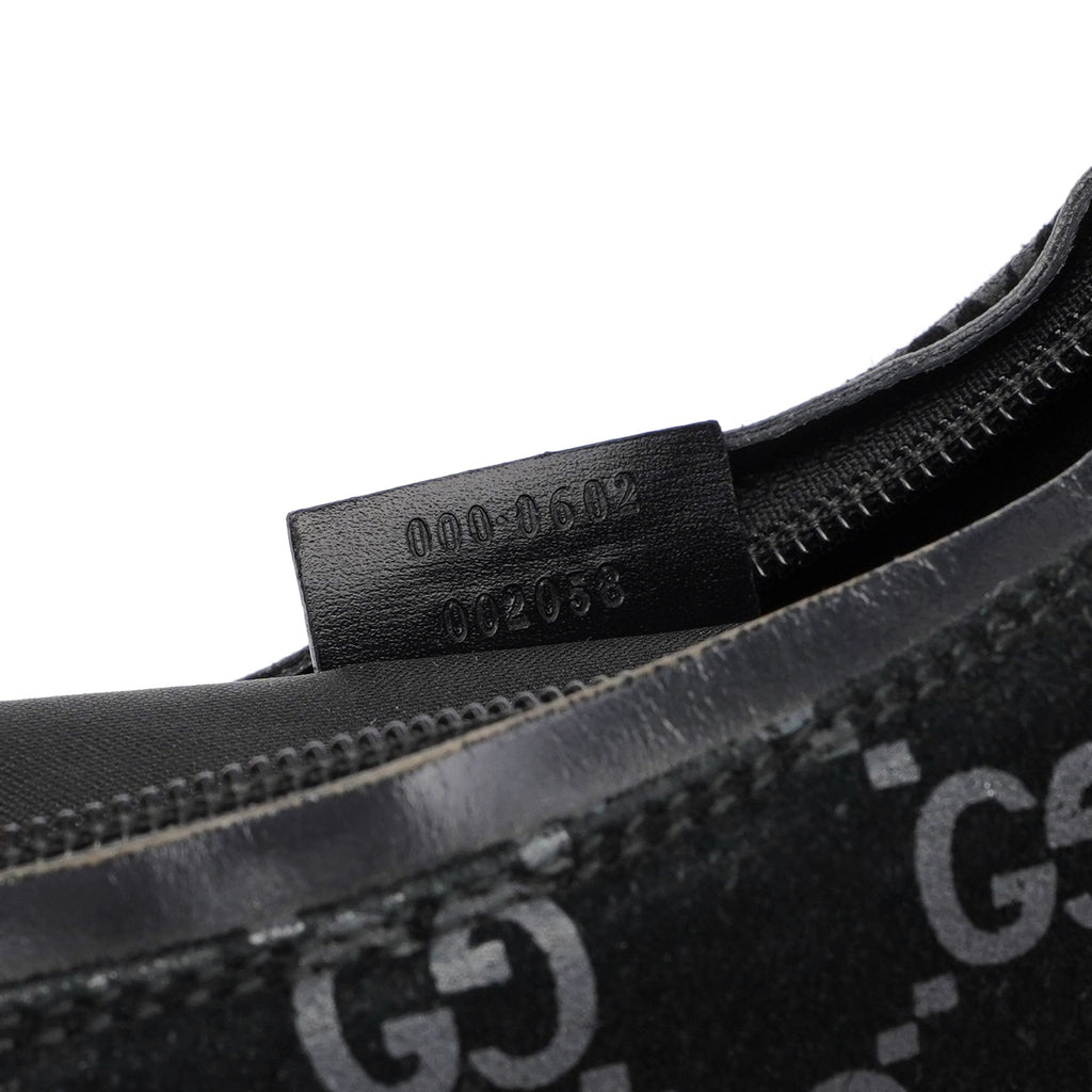 Black Suede GG Shoulder Bag
