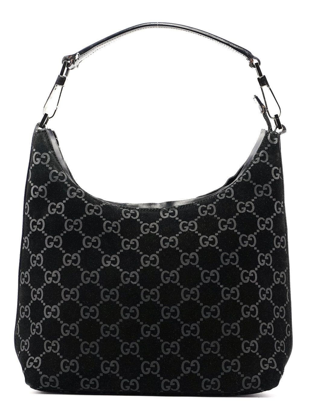 Black Suede GG Shoulder Bag