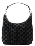 Black Suede GG Shoulder Bag