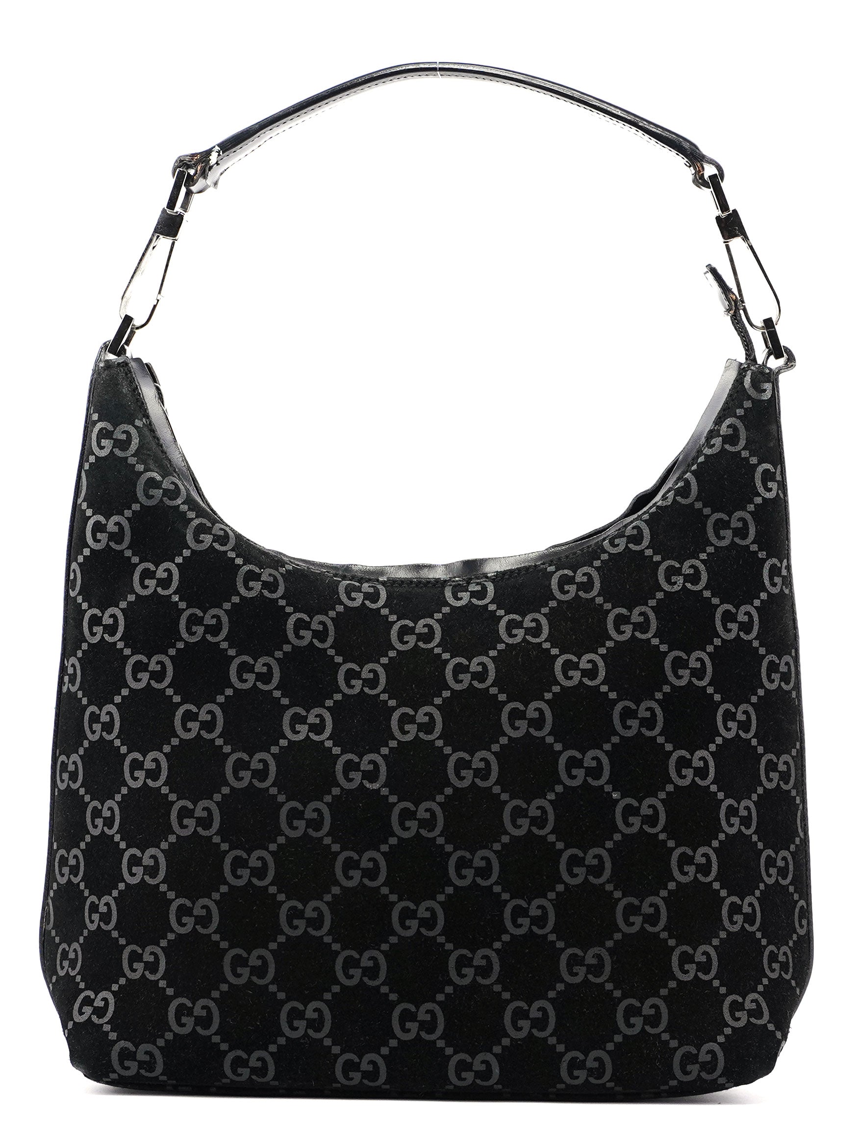 Black Suede GG Shoulder Bag