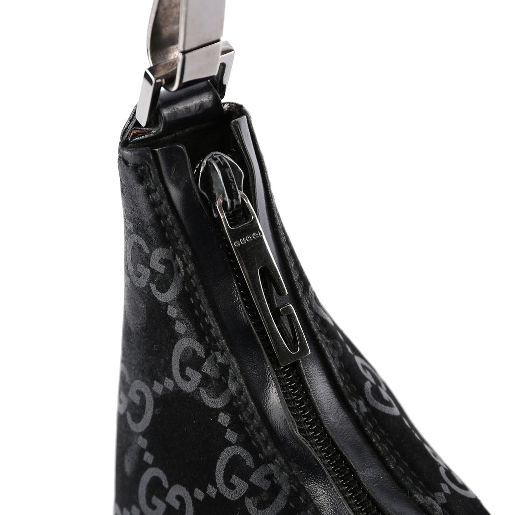 Black Suede GG Shoulder Bag
