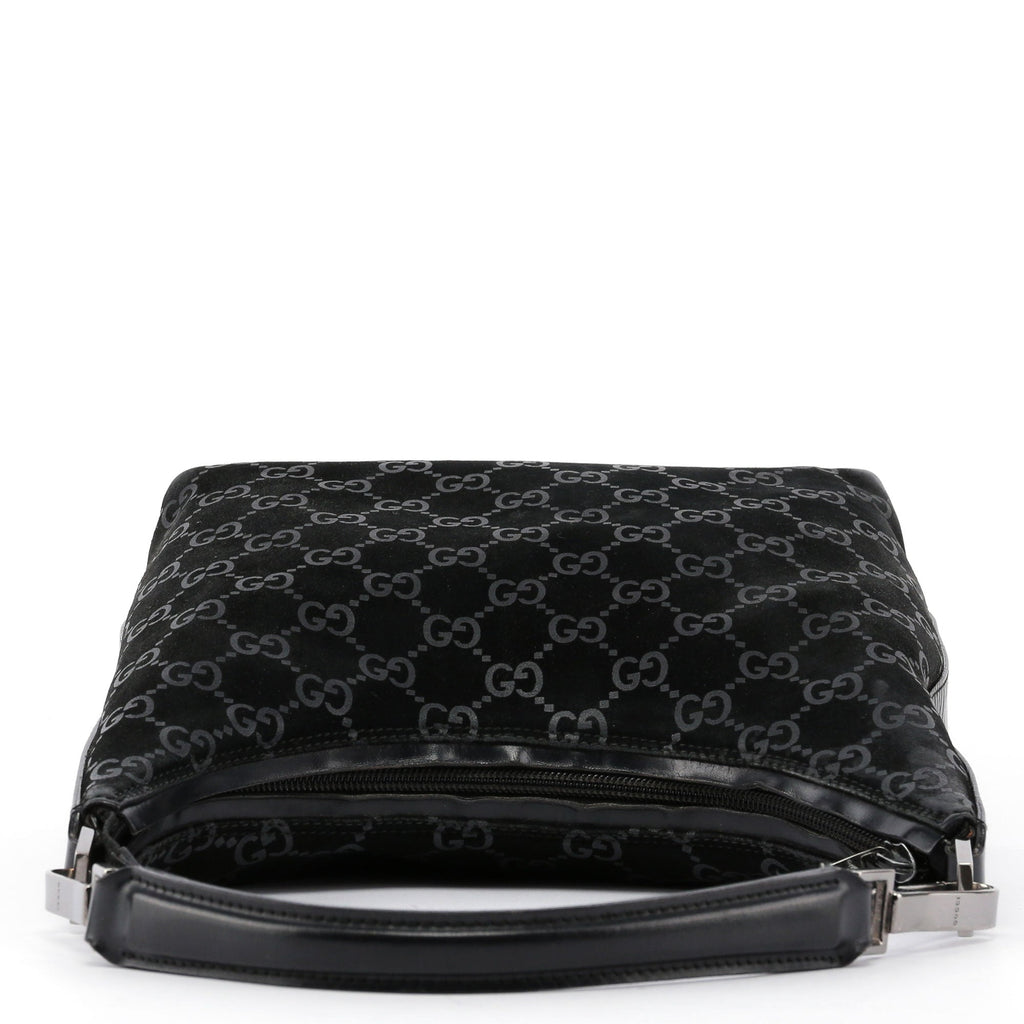 Black Suede GG Shoulder Bag