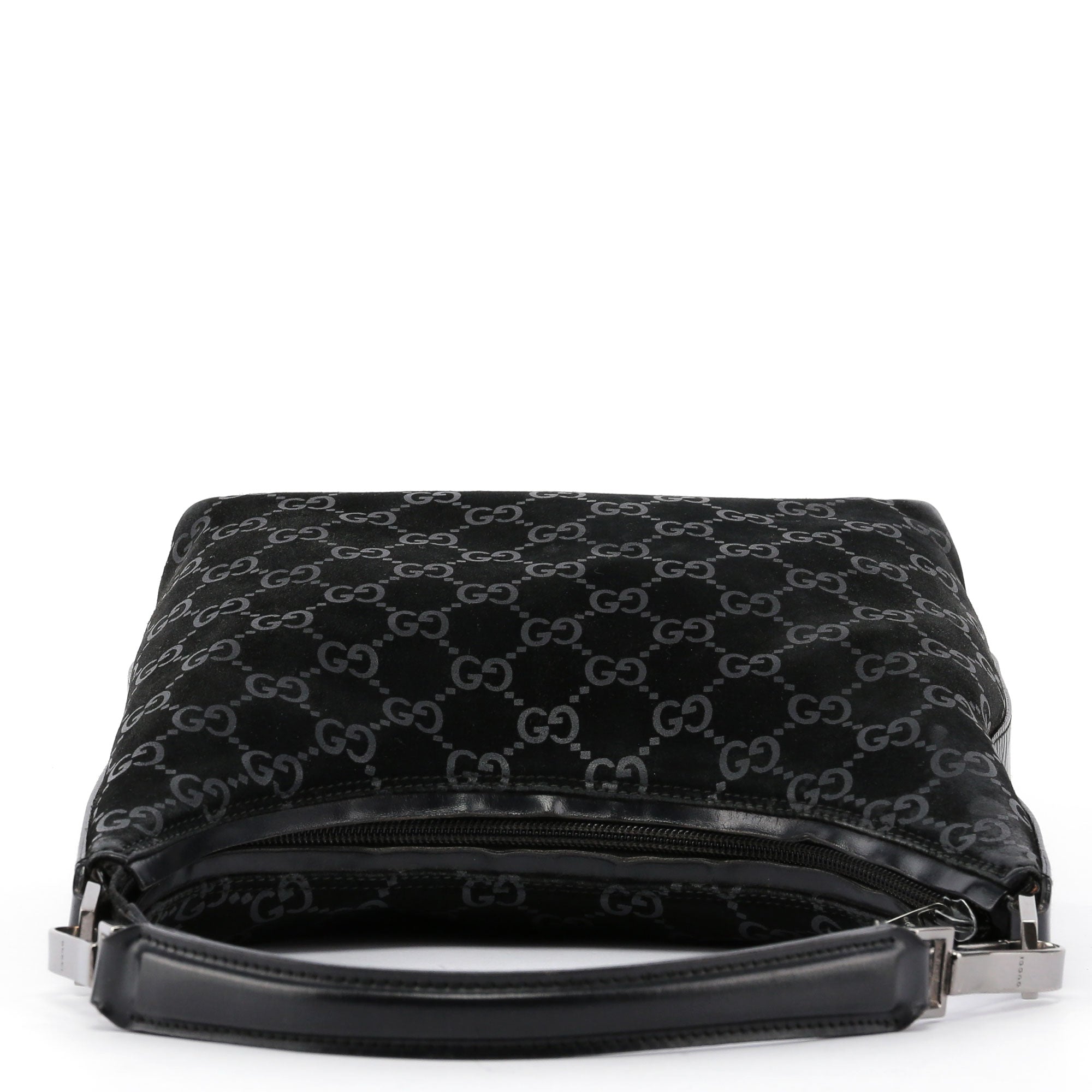 Black Suede GG Shoulder Bag