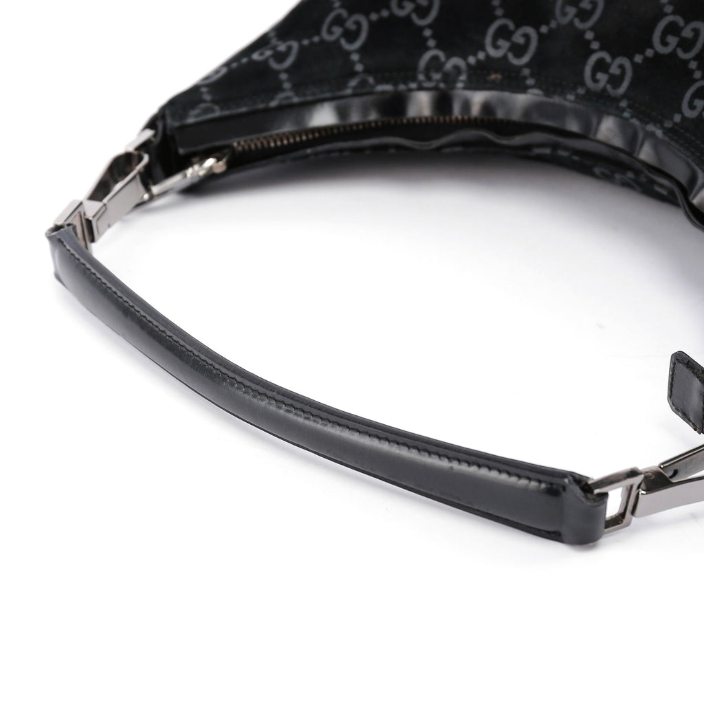 Black Suede GG Shoulder Bag