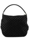 Black Suede GG Shoulder Hobo Bag