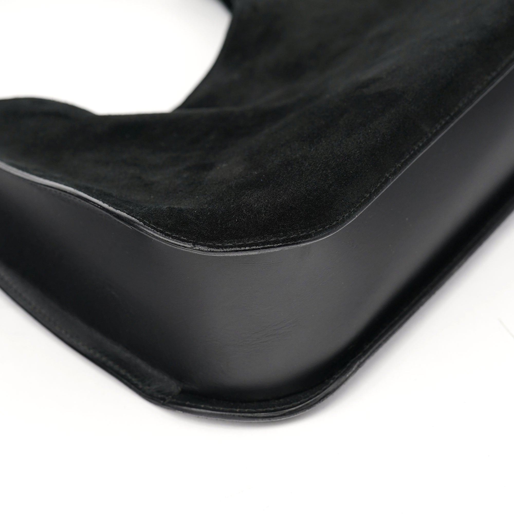 Black Suede Hobo Shoulder Bag