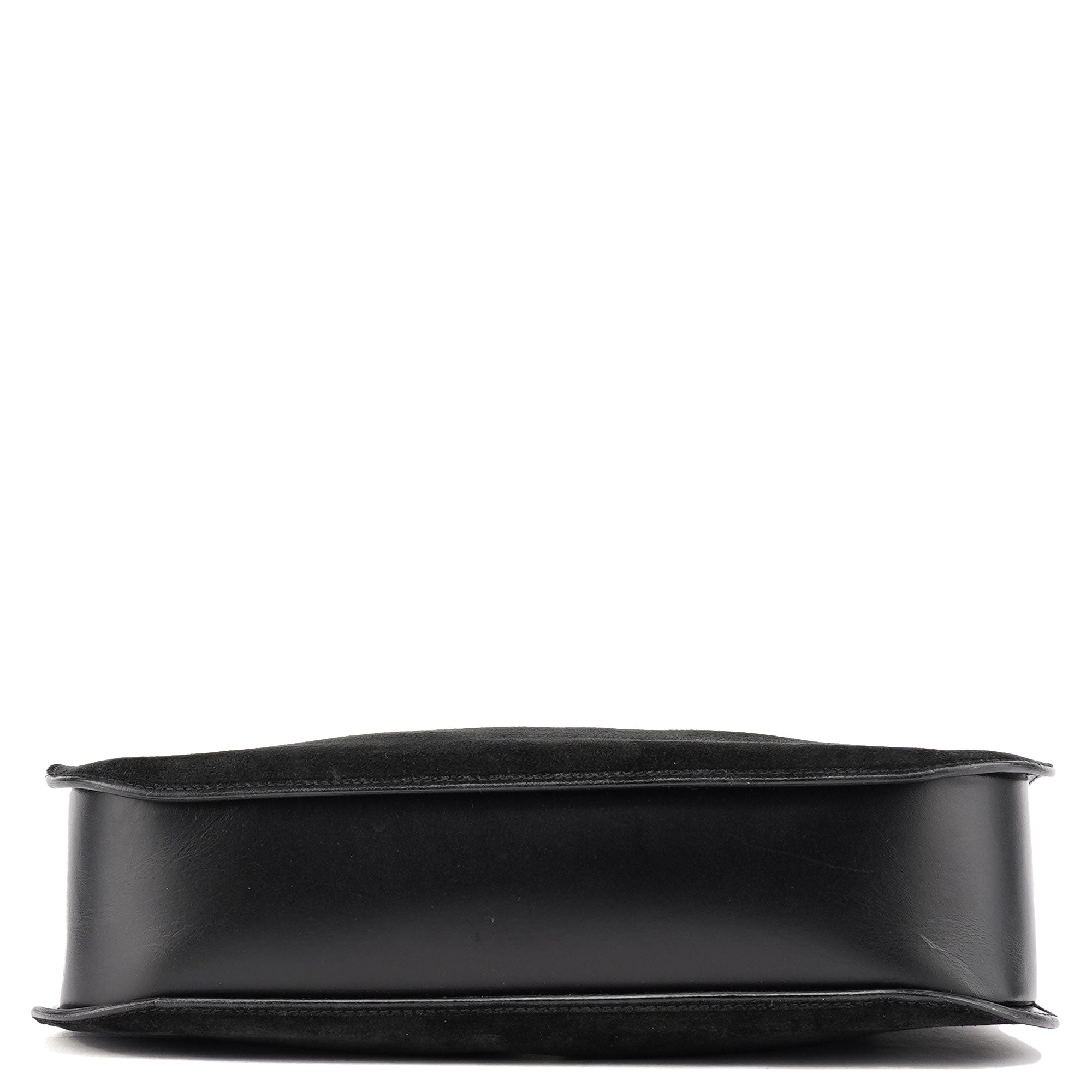 Black Suede Hobo Shoulder Bag