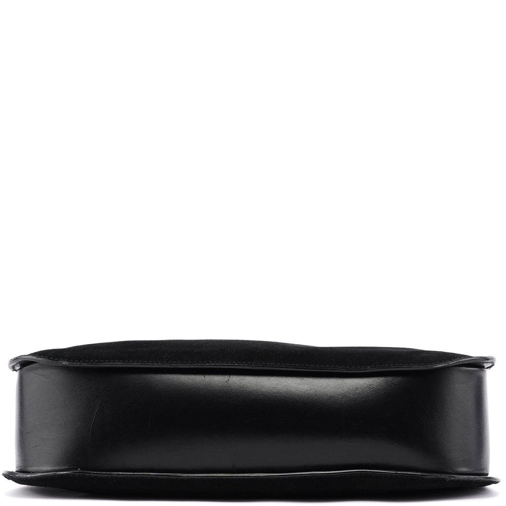 Black Suede Hobo Shoulder Bag