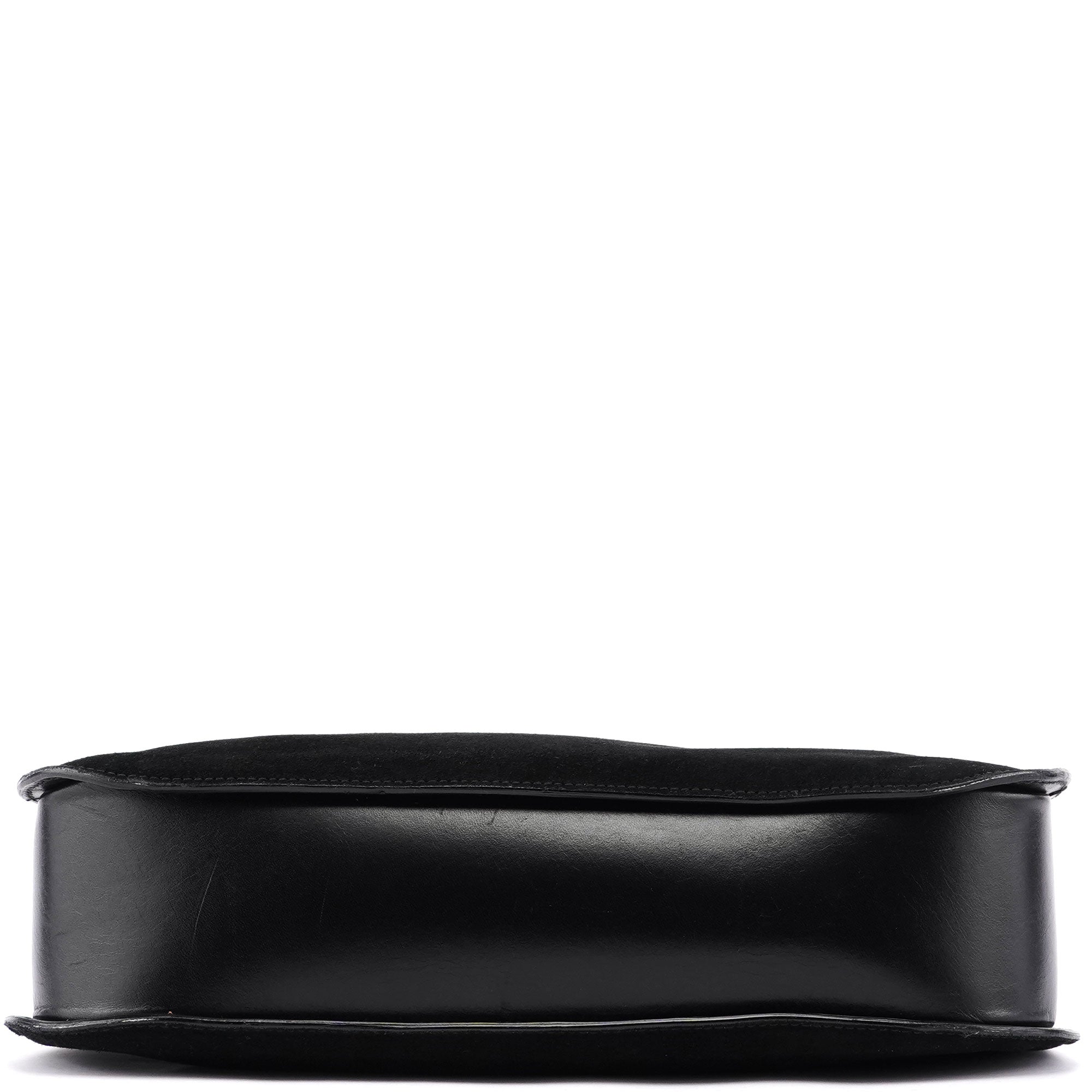 Black Suede Hobo Shoulder Bag
