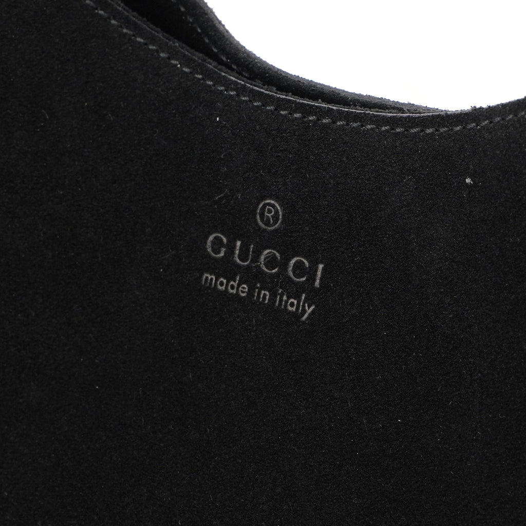 Black Suede Hobo Shoulder Bag