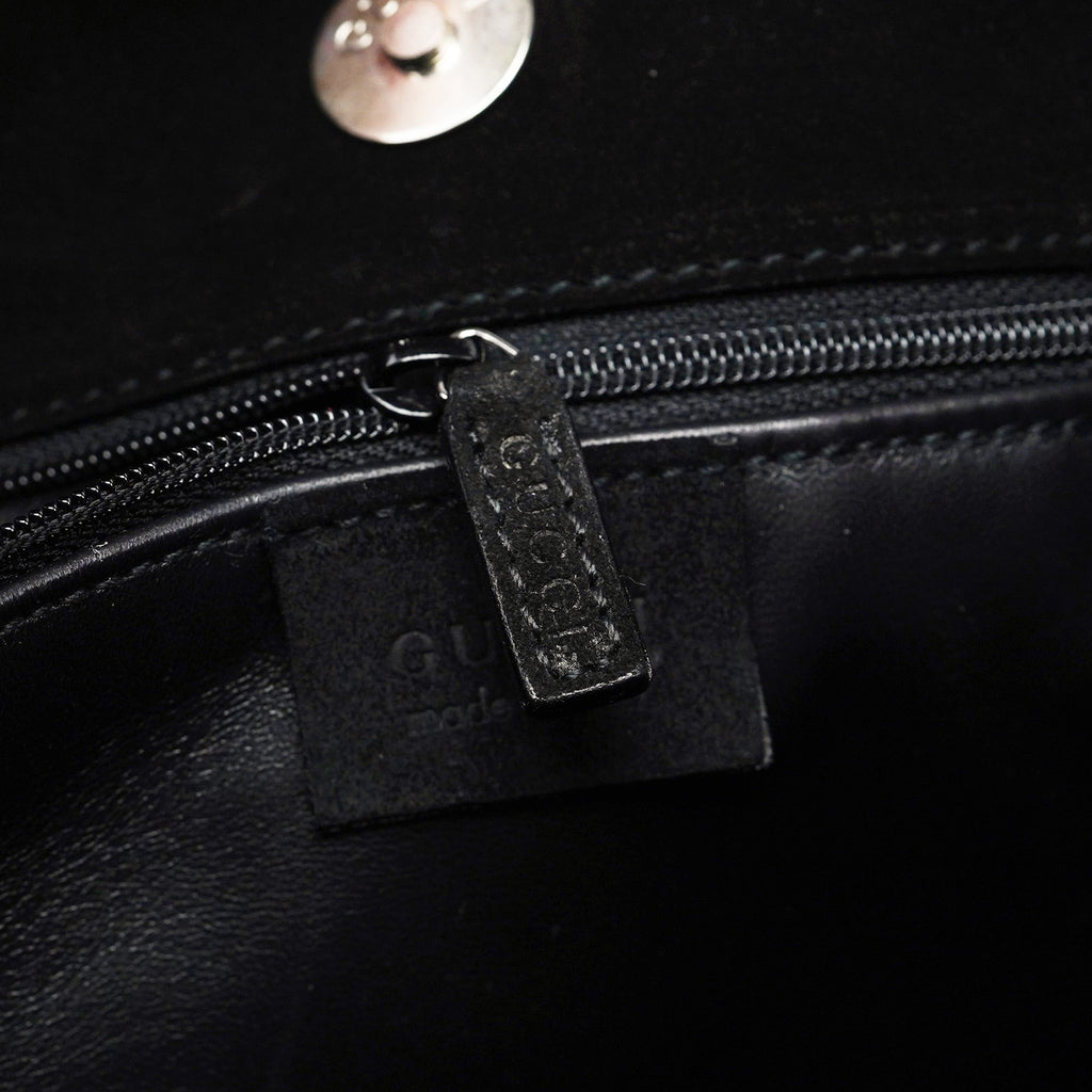 Black Suede Hobo Shoulder Bag