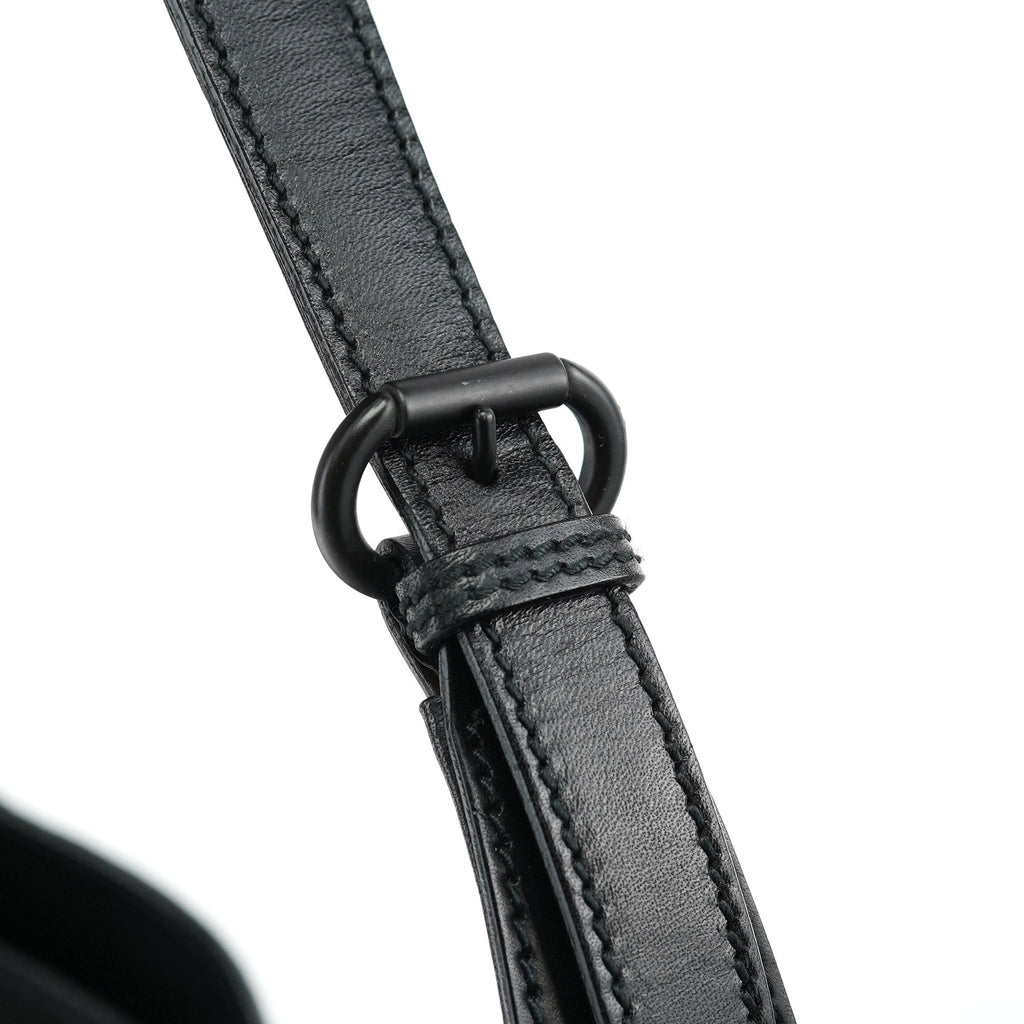Black Suede Horsebit Shoulder Bag