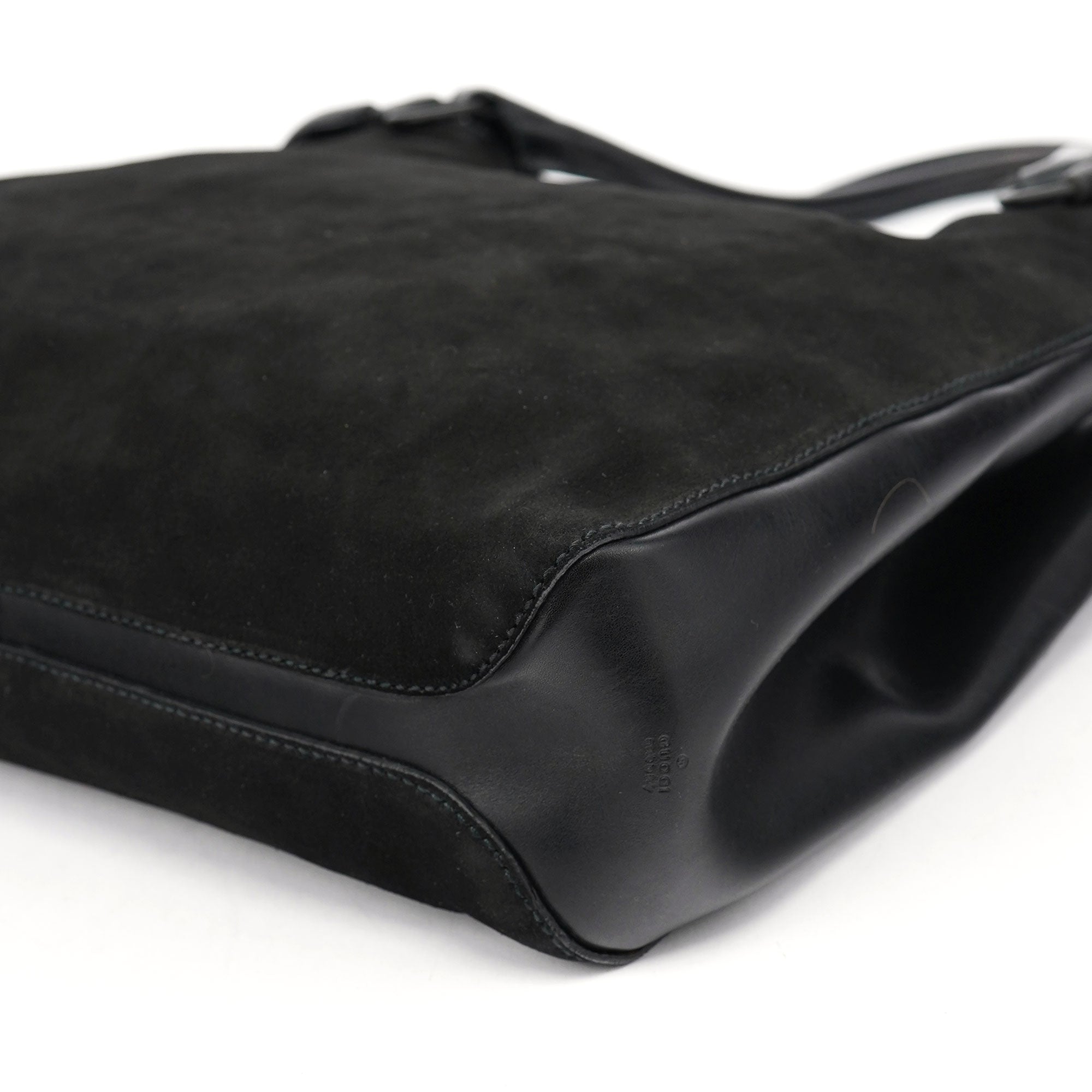 Black Suede Horsebit Tote Bag