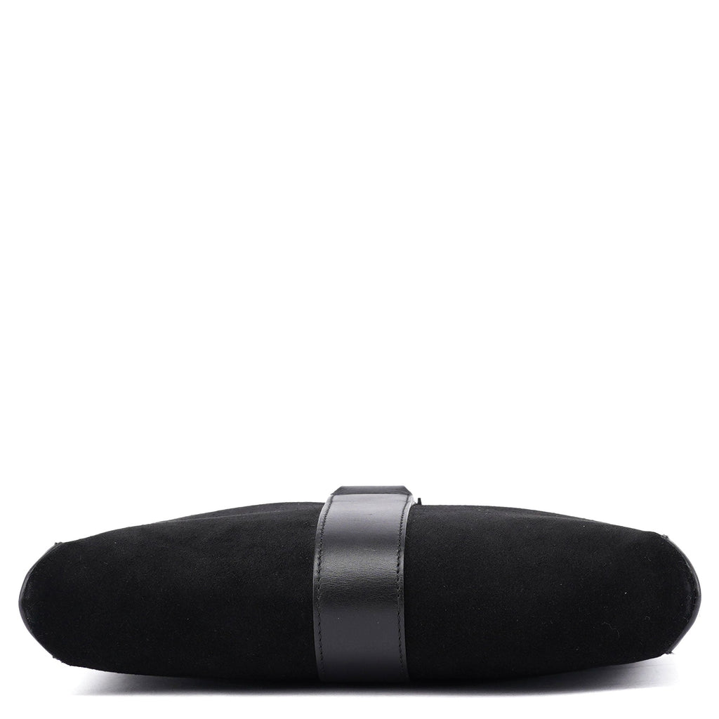 Black Suede Jackie Shoulder Bag