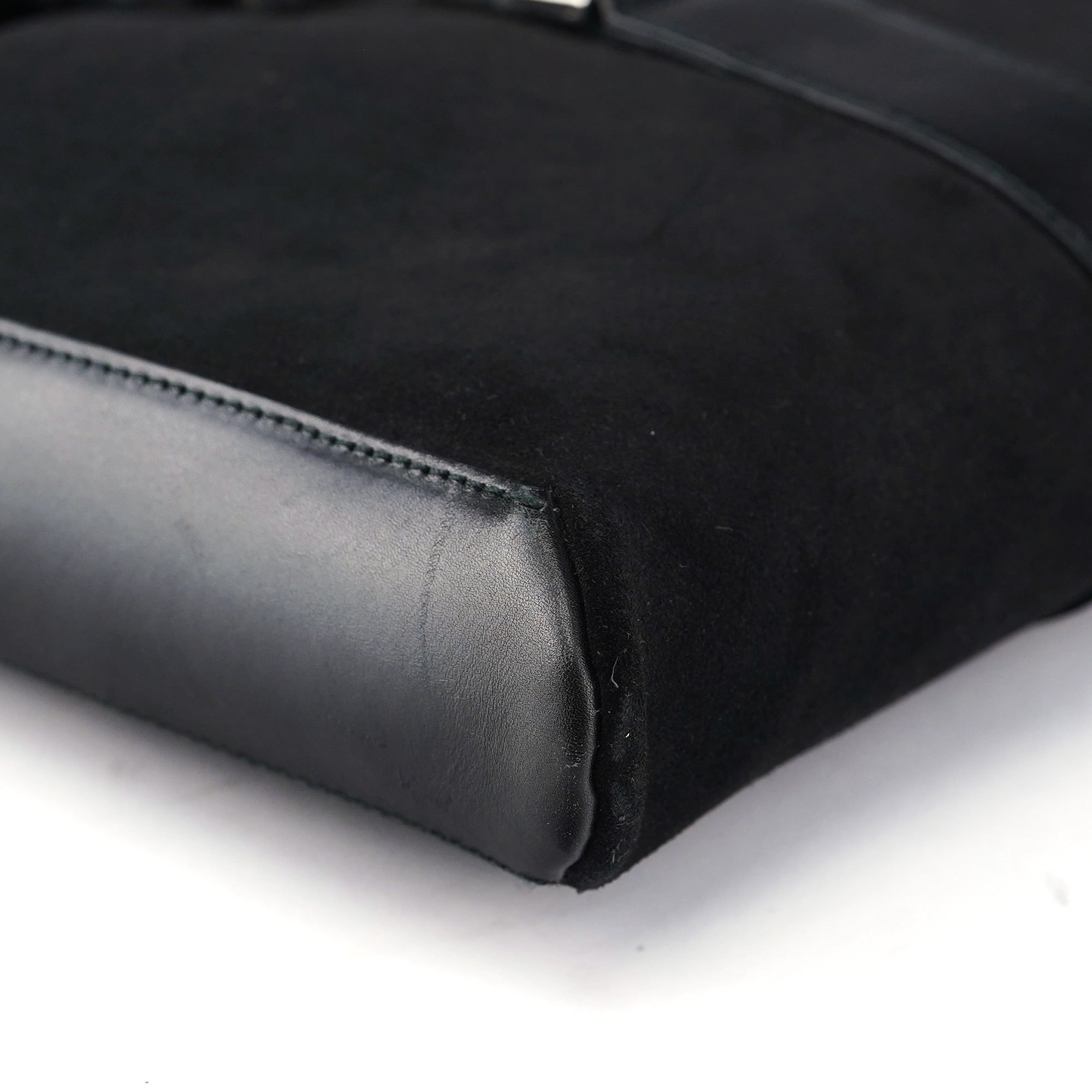 Black Suede Jackie Shoulder Bag