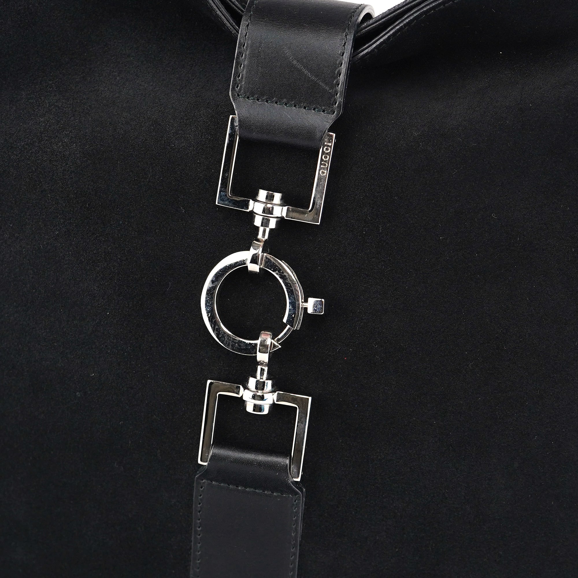 Black Suede Jackie Shoulder Bag
