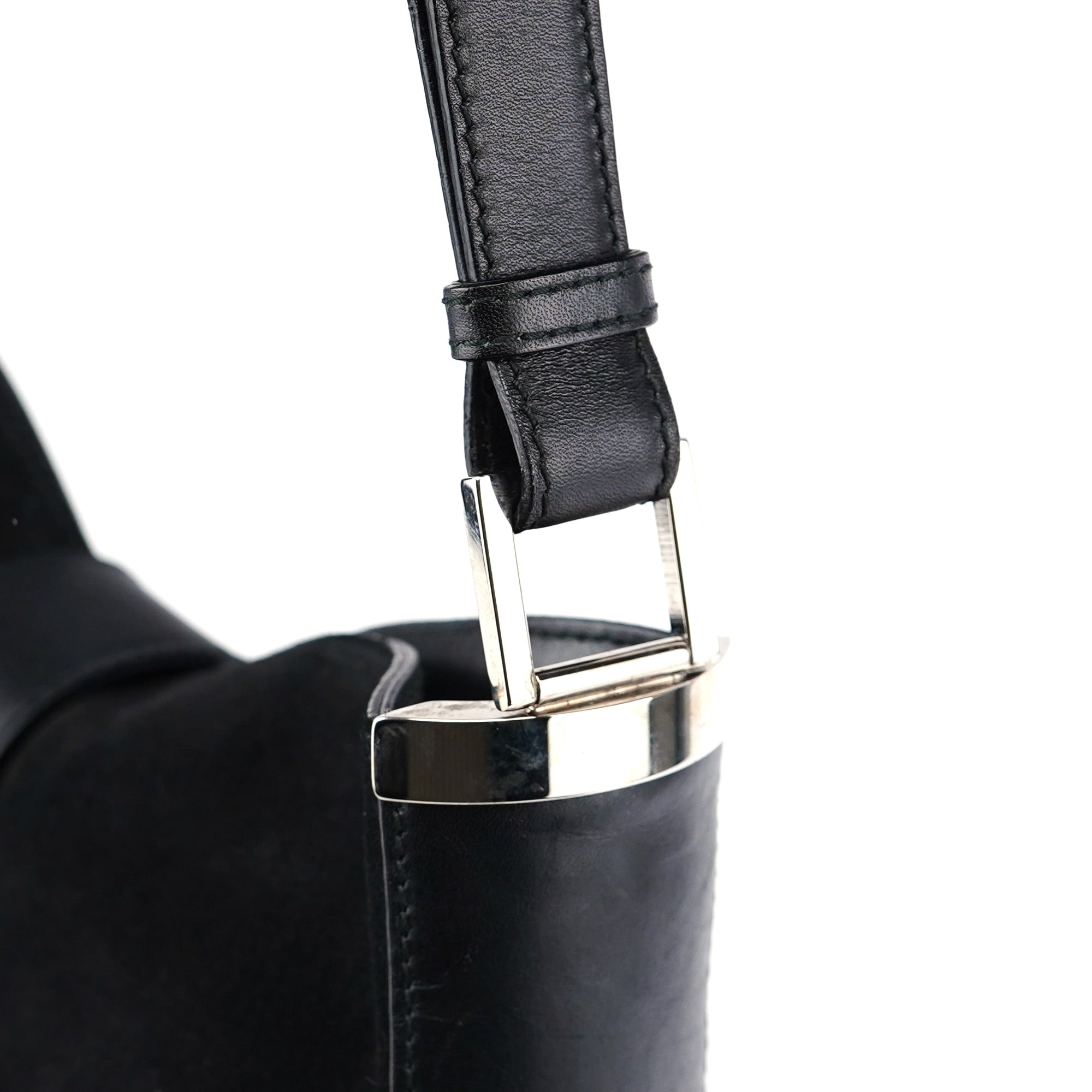 Black Suede Jackie Shoulder Bag