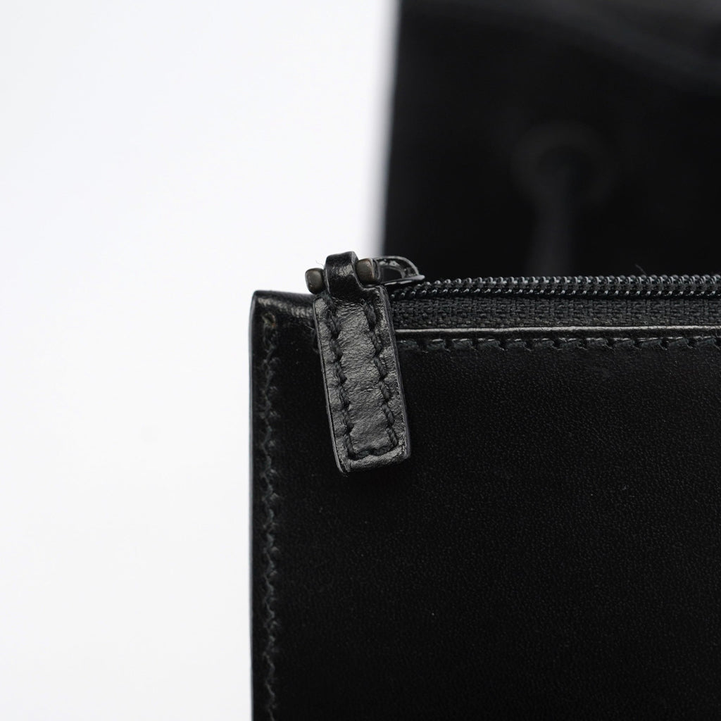 Black Suede Leather Tote Bag