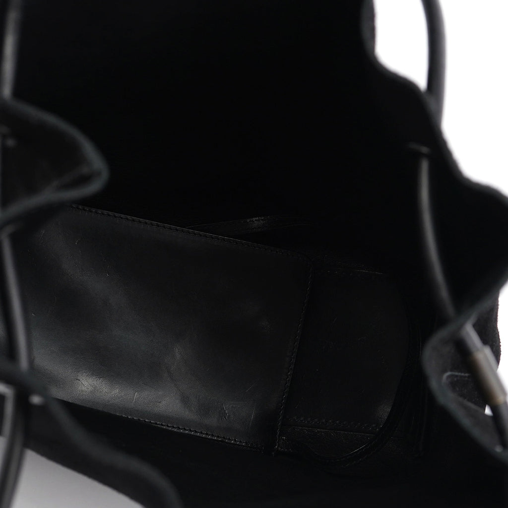Black Suede Leather Tote Bag