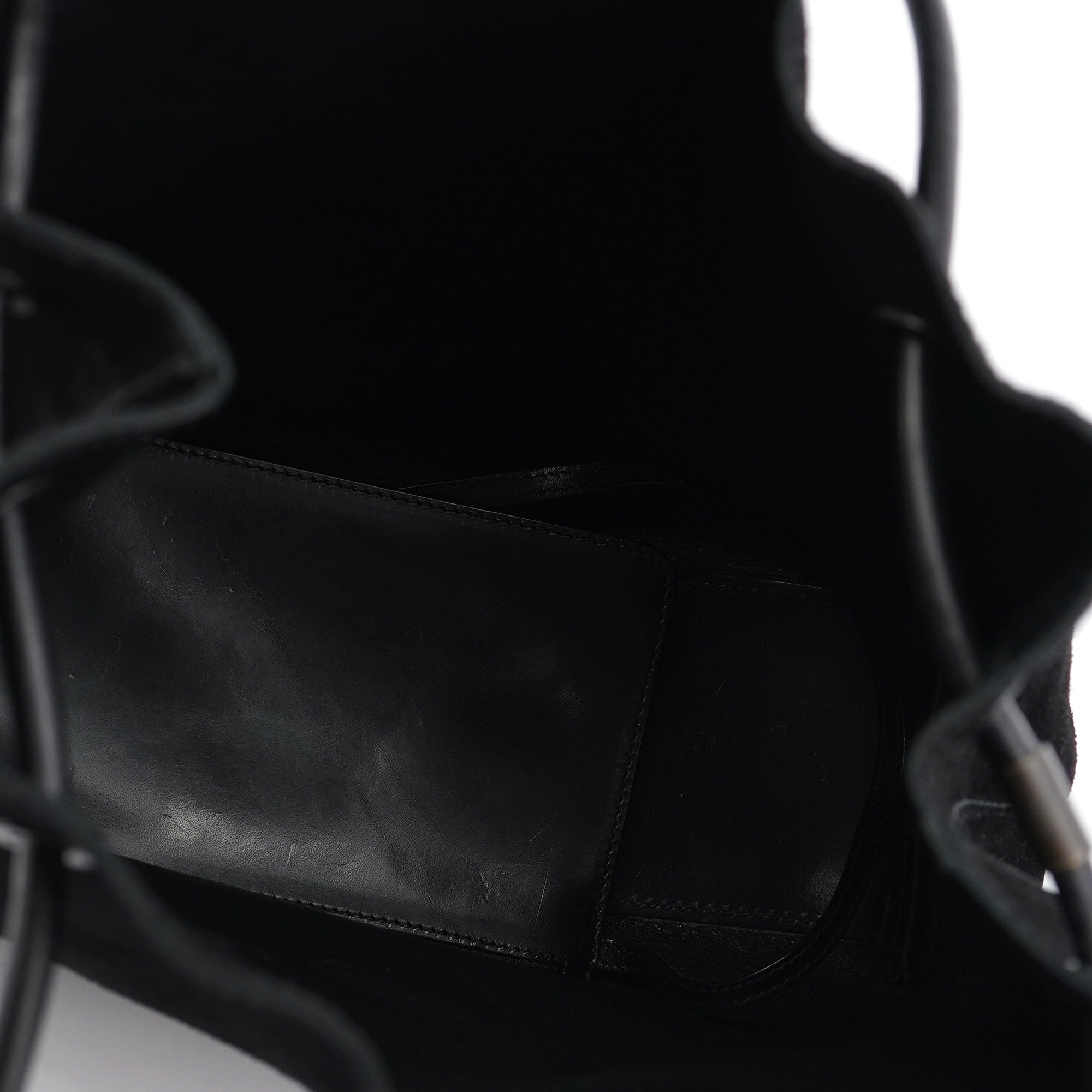 Black Suede Leather Tote Bag