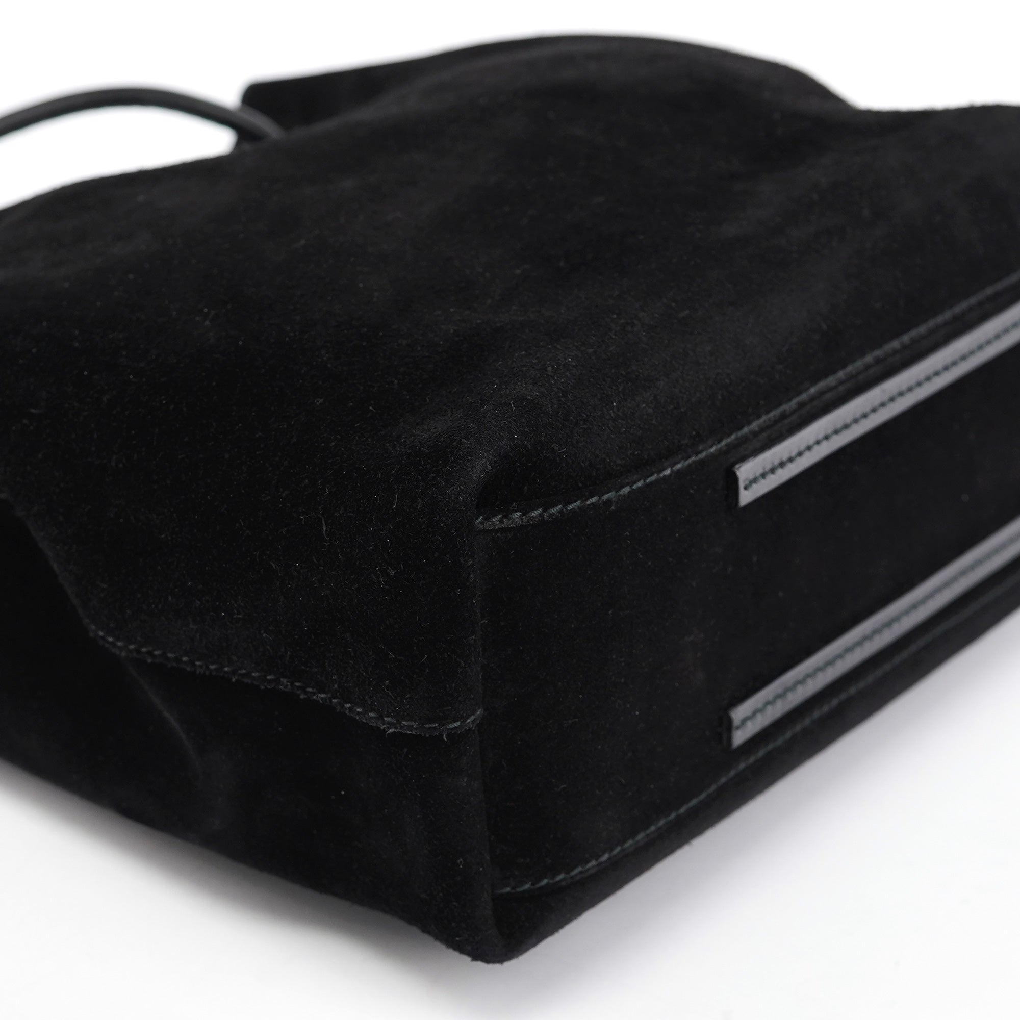Black Suede Leather Tote Bag