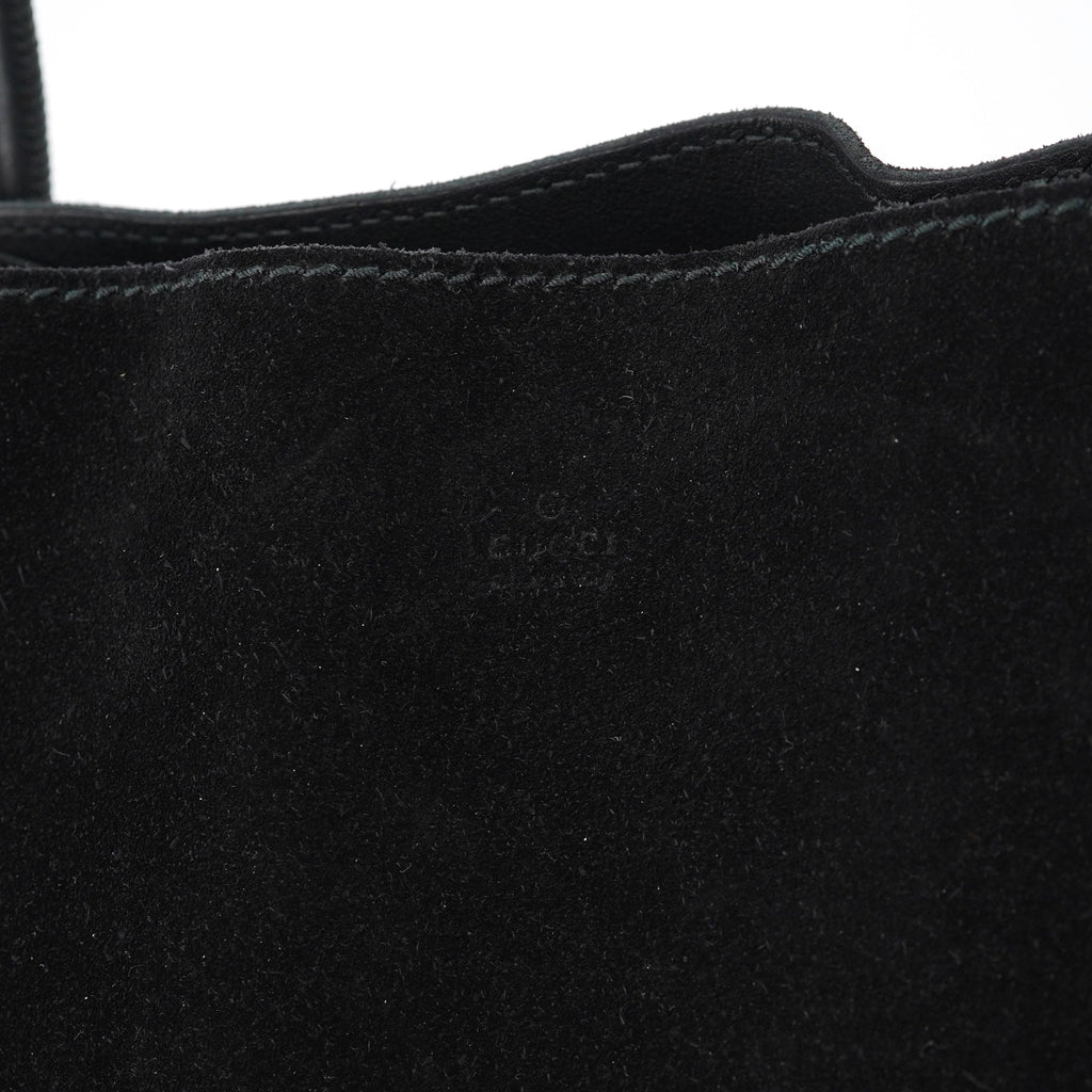 Black Suede Leather Tote Bag
