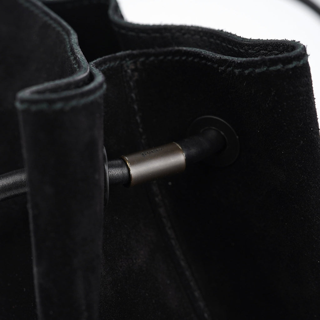 Black Suede Leather Tote Bag