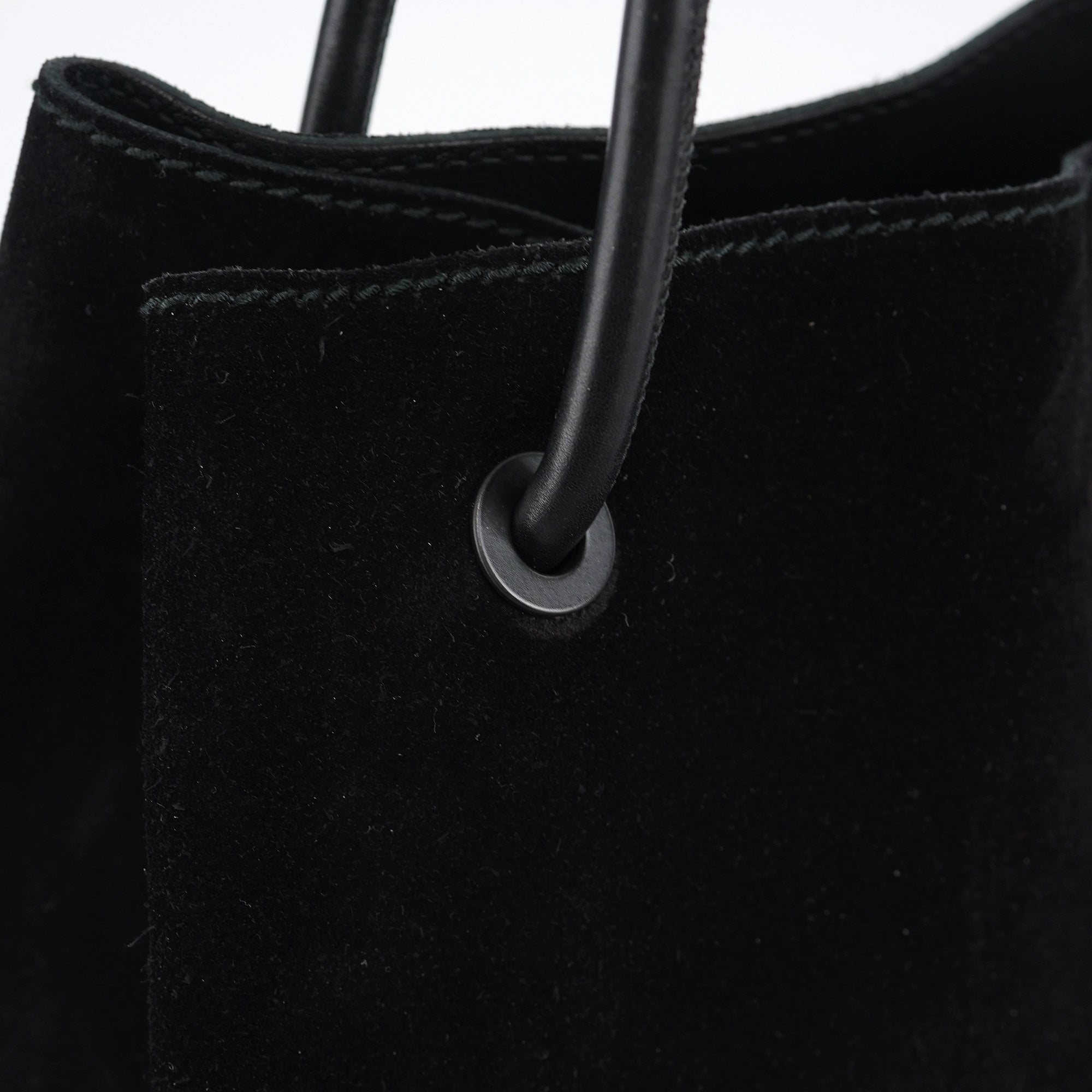 Black Suede Leather Tote Bag