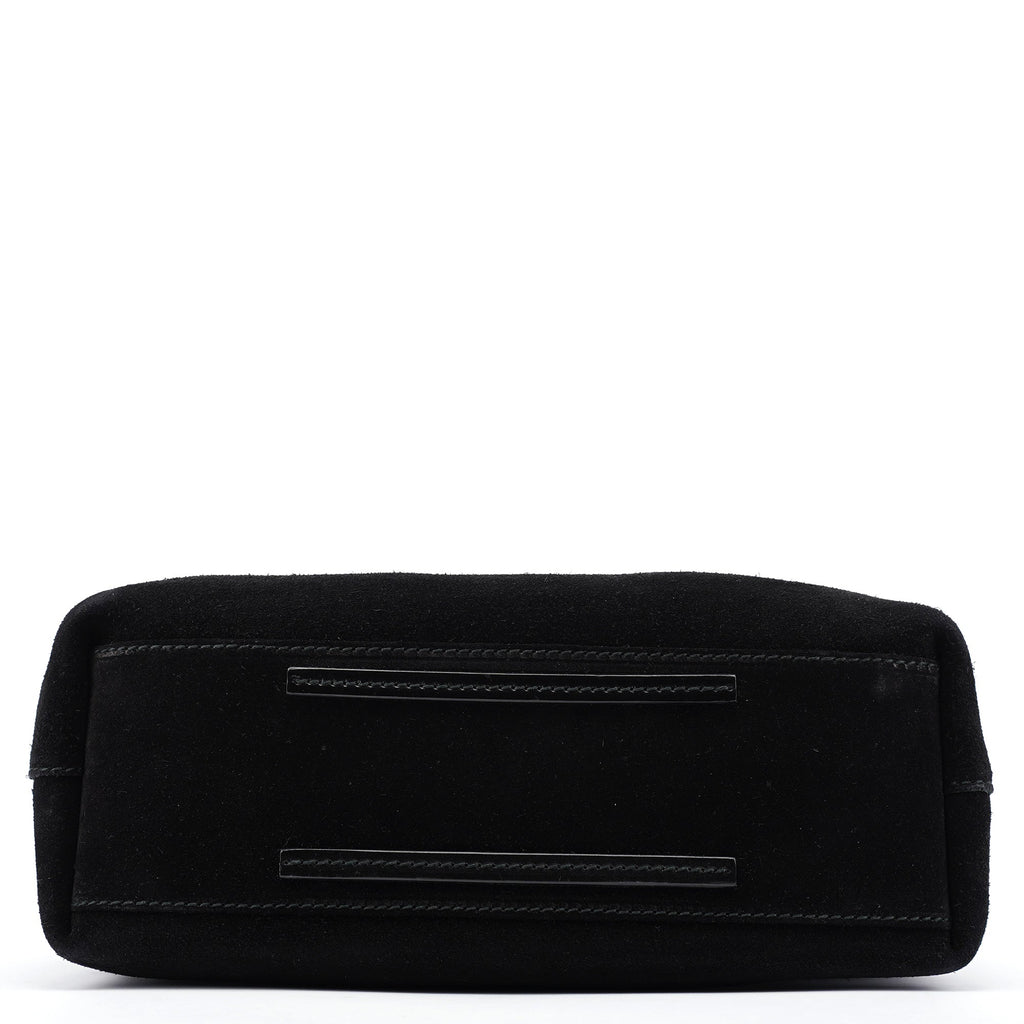 Black Suede Leather Tote Bag