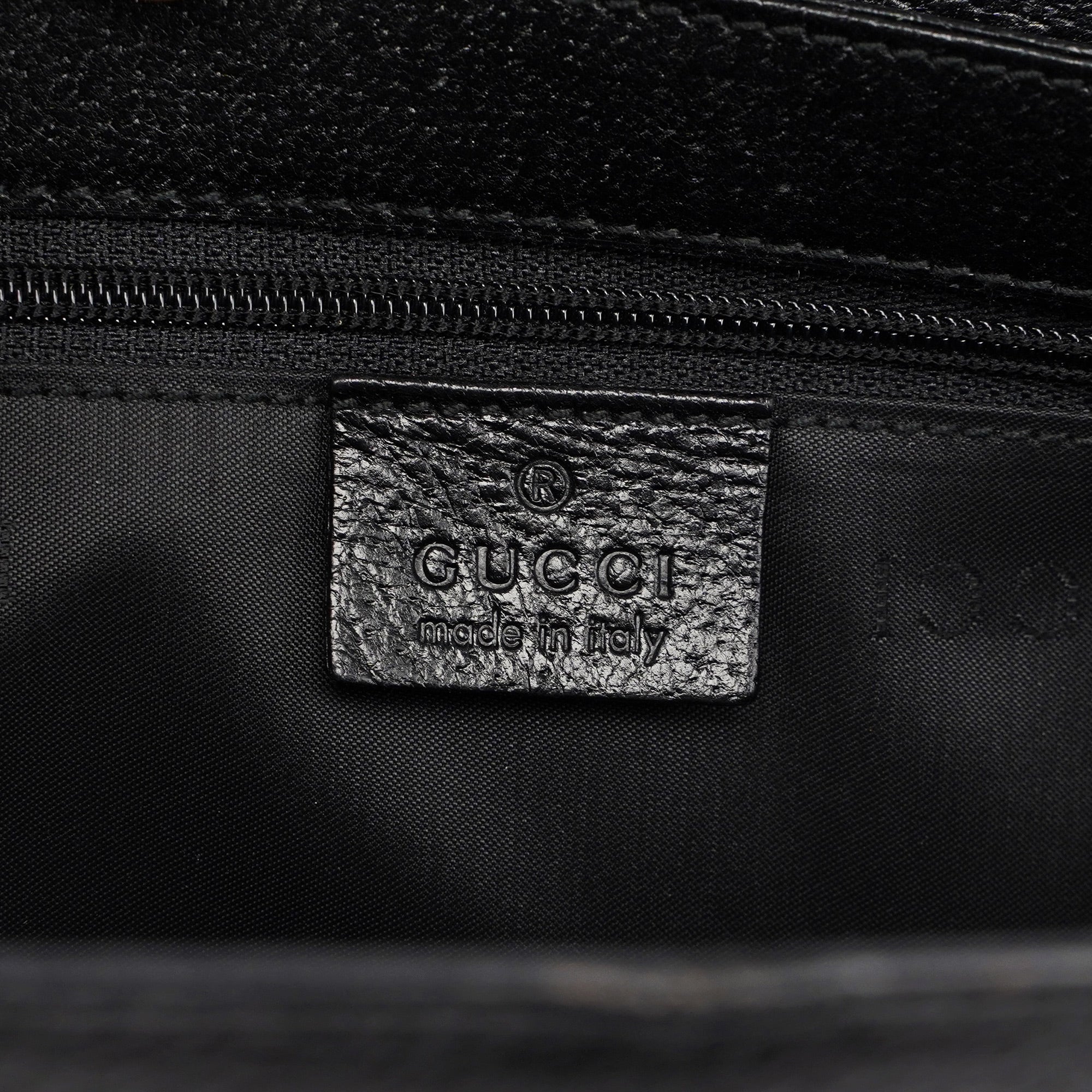 Black Textured Leather Hobo Shoulder Bag