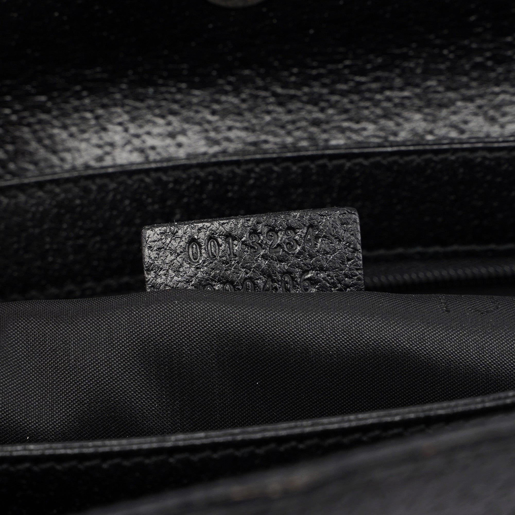Black Textured Leather Hobo Shoulder Bag