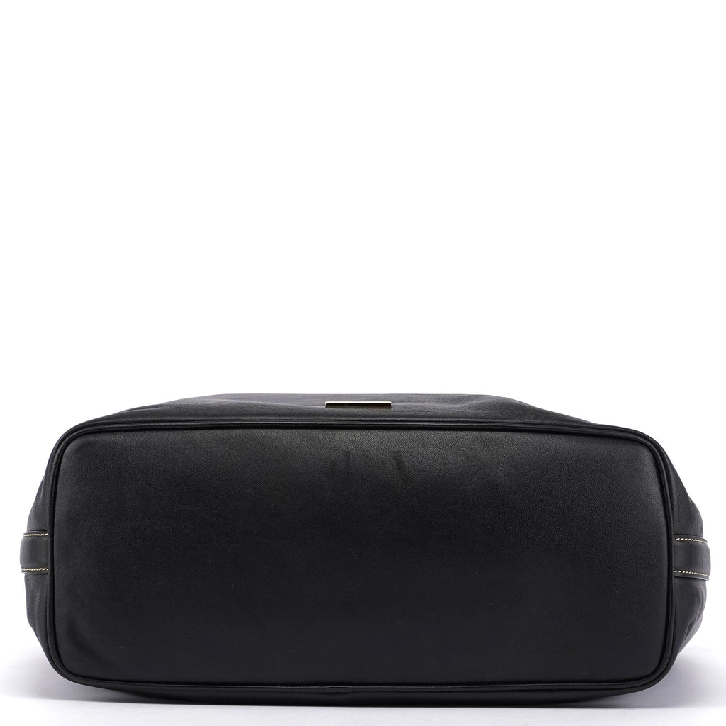 Black Vitello Hobo Shoulder Bag