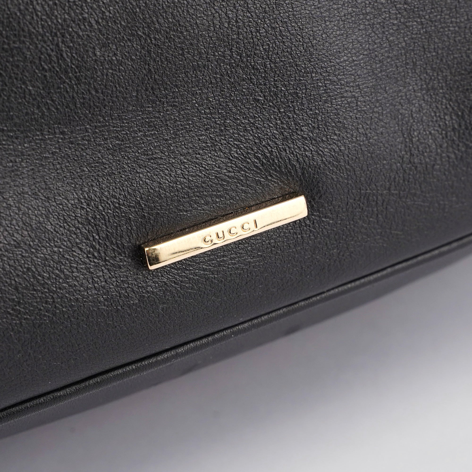Black Vitello Hobo Shoulder Bag