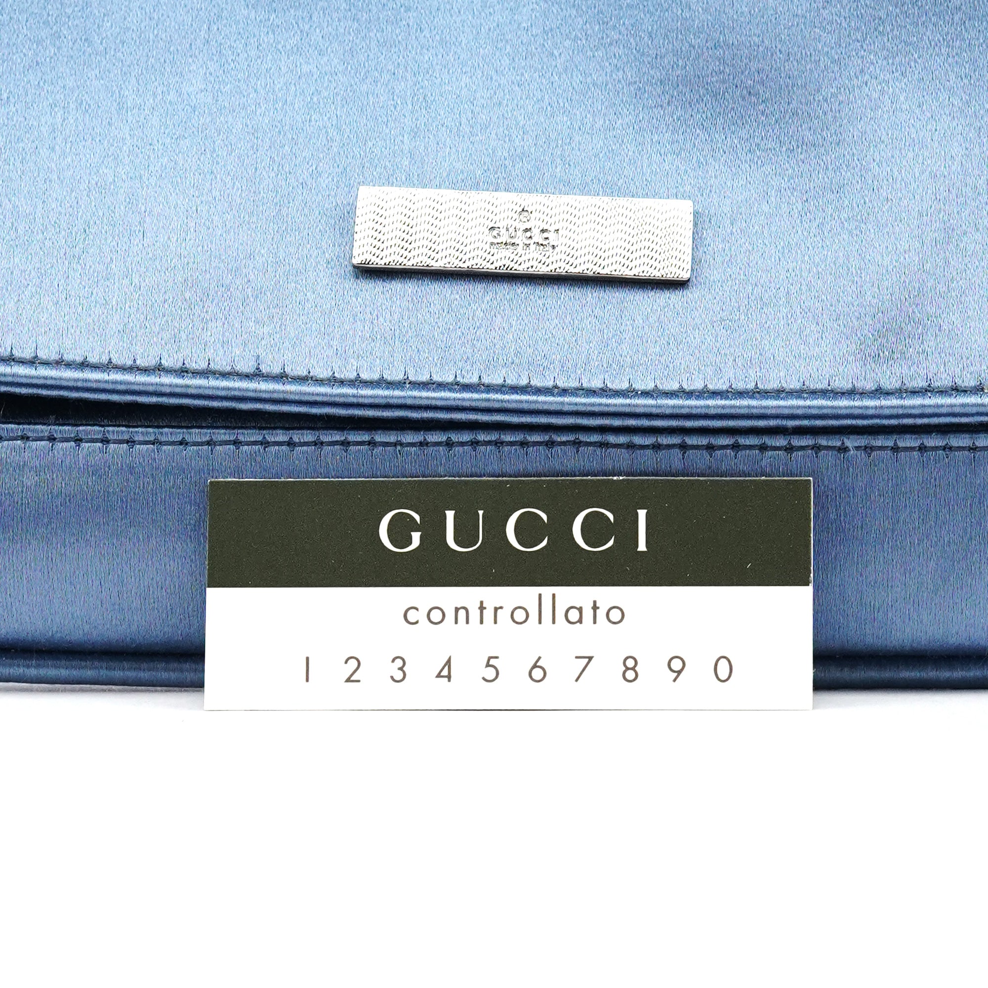 Blue Satin Chain Shoulder Bag