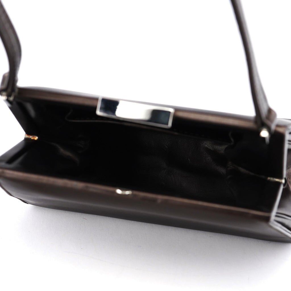 Bronze Calfskin Clutch Shoulder Bag