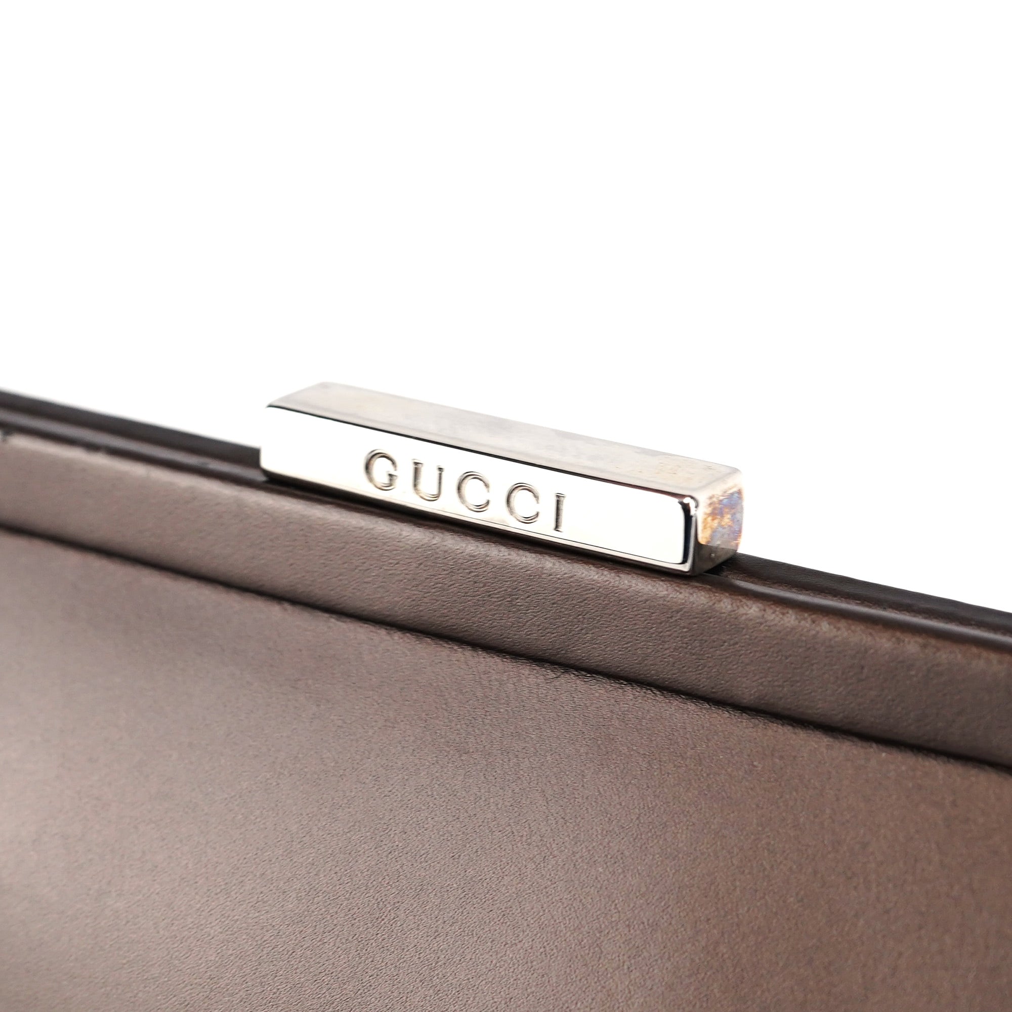 Bronze Calfskin Clutch Shoulder Bag