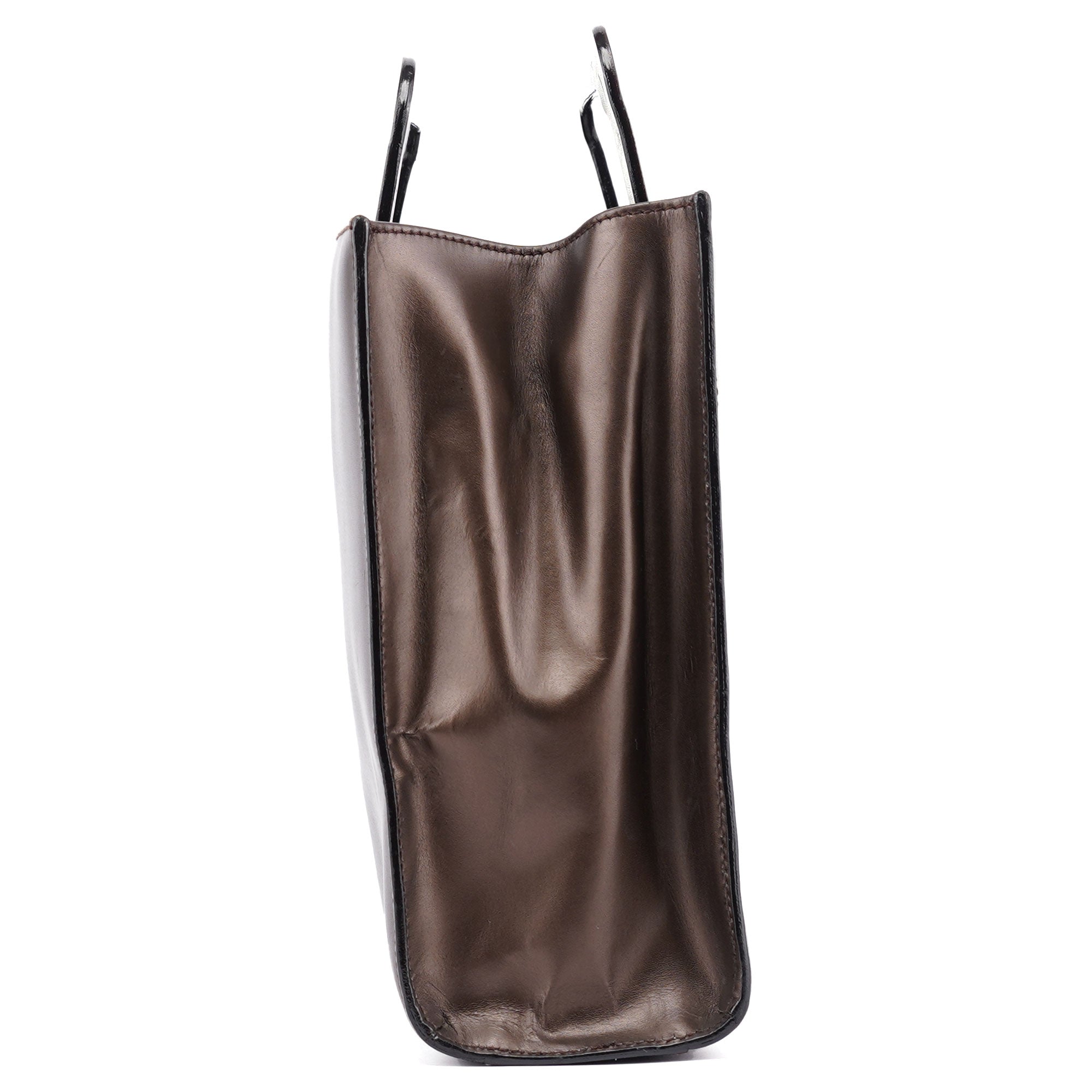 Bronze Leather 2-Way Tote Bag